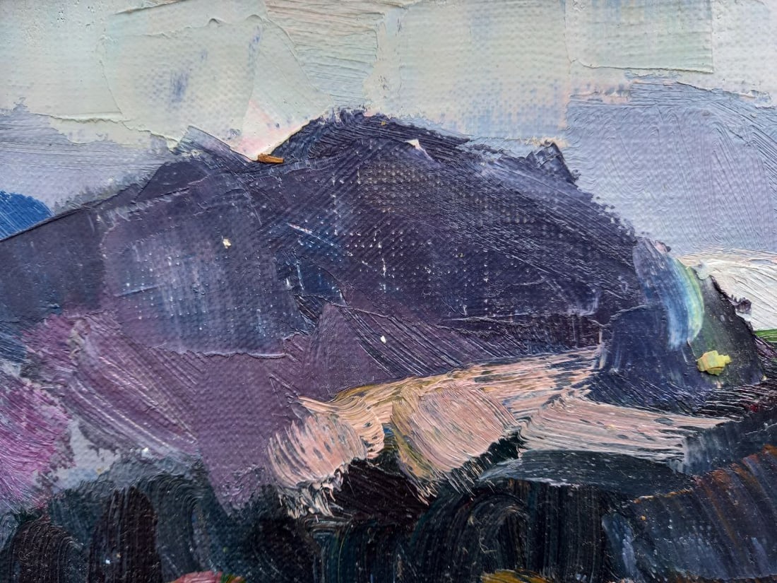 Oil painting village near the river Alex Ditriev - 3