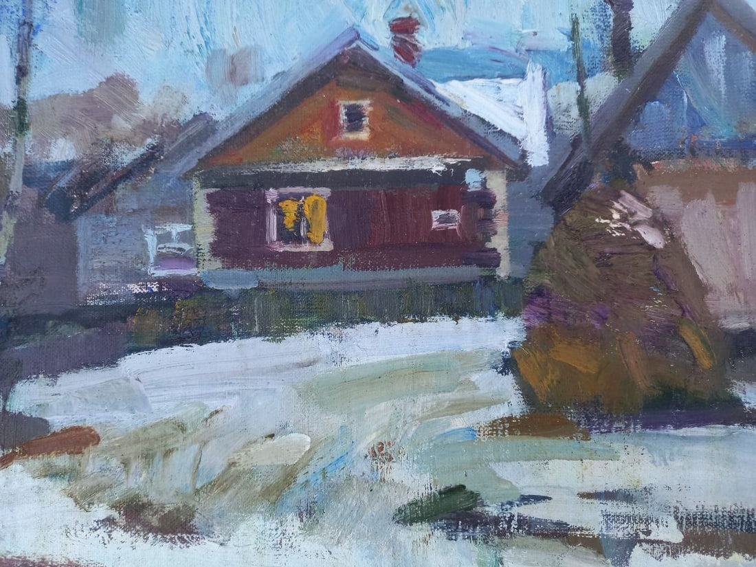 Oil painting Mountain village Alex Ditriev - 3