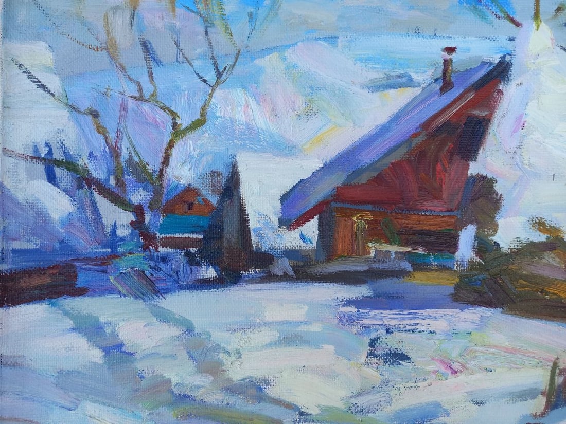 Oil painting Sunny in the Carpathians Alex Ditriev - 6