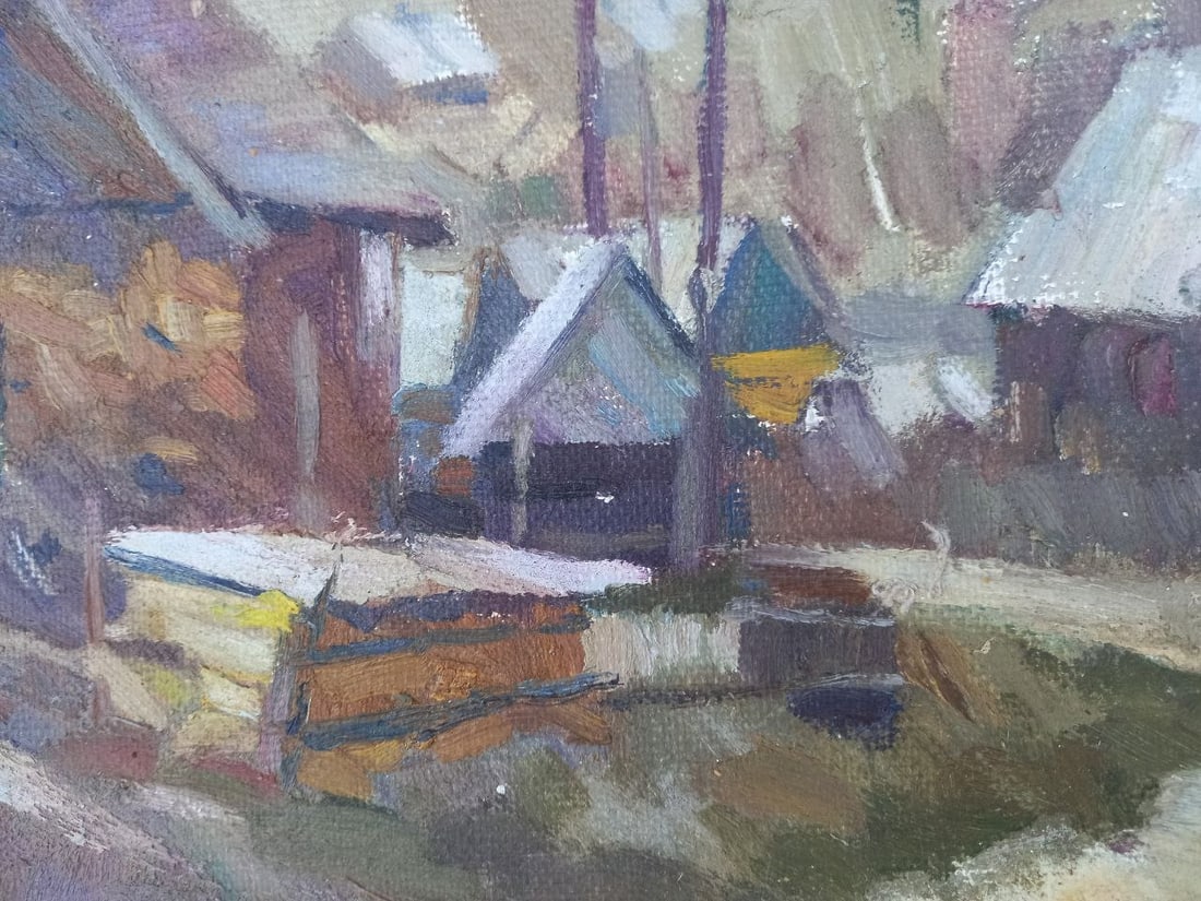 Oil painting Carpathian village Alex Ditriev - 4