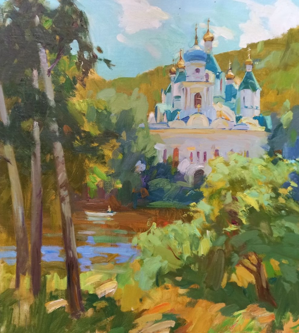 Oil painting Sviatogorsk Alex Ditriev: Title: Oil painting Sviatogorsk Alex Ditriev Description: 122AD Painter: Alex Ditriev Size: 70x80 cm/27.6x31.5 inches Components: oil, canvas Original painting from our collection ERA: Short informati