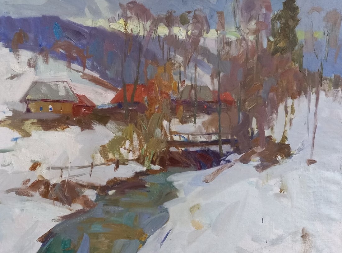 Oil painting Carpathian decor Alex Ditriev: Title: Oil painting Carpathian decor Alex Ditriev Description: 141AD Painter: Alex Ditriev Size: 79x60 cm/31.1x23.6 inches Components: oil, canvas Original painting from our collection ERA: Short info