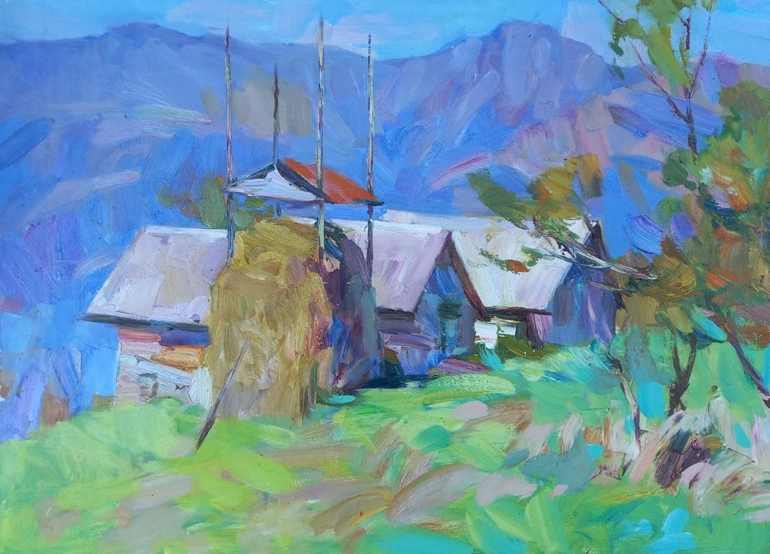 Oil painting In the Carpathians Alex Ditriev: Title: Oil painting In the Carpathians Alex Ditriev Description: 149AD Painter: Alex Ditriev Size: 74x54 cm/29.1x21.3 inches Components: oil, canvas Original painting from our collection ERA: Short in