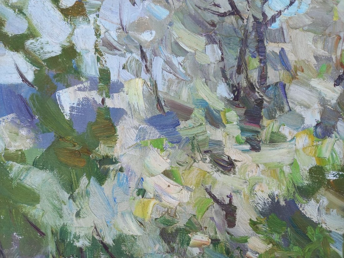 Oil painting Blooming apple trees Alex Ditriev - 4