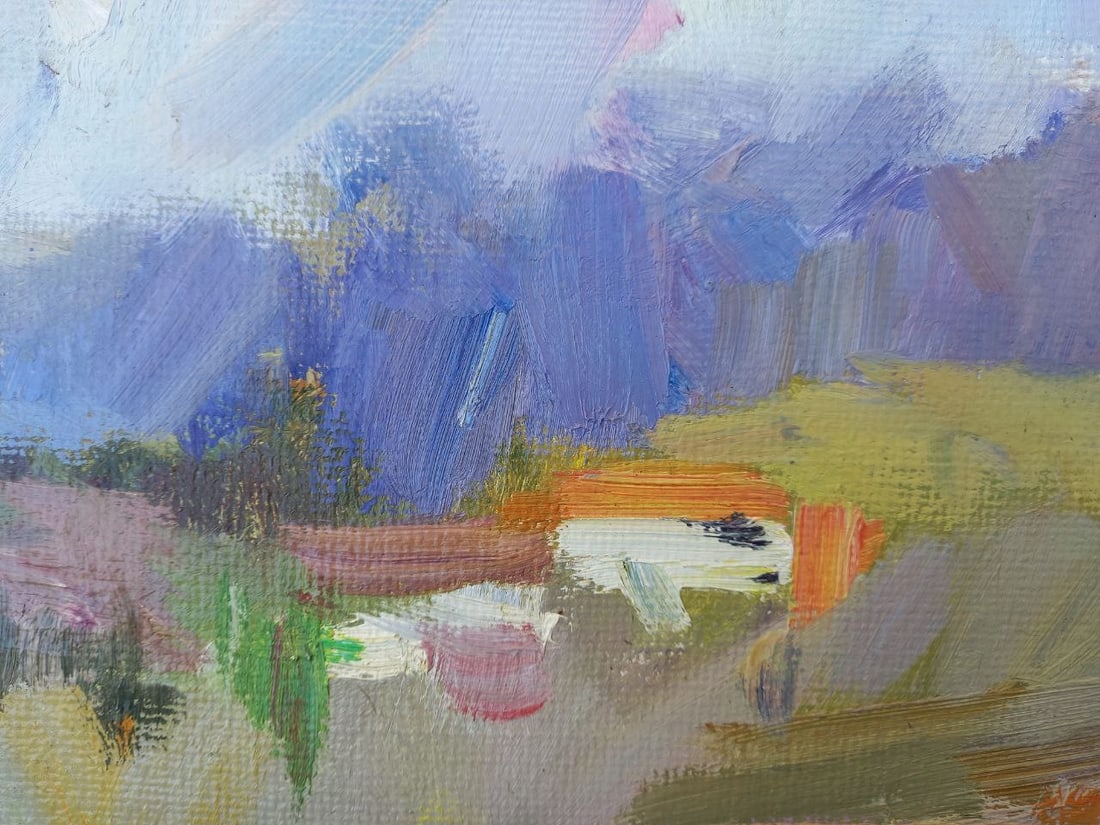 Oil painting Mountain rosy color Alex Ditriev - 5