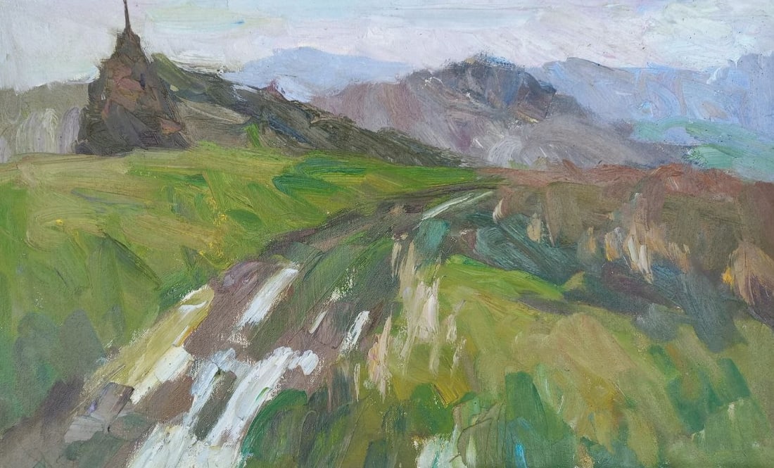 Oil painting Field Alex Ditriev: Title: Oil painting Field Alex Ditriev Description: 166AD Painter: Alex Ditriev Size: 80x50 cm/ 31.5x19.7 inches Components: oil, canvas Original painting from our collection ERA: Short information: A