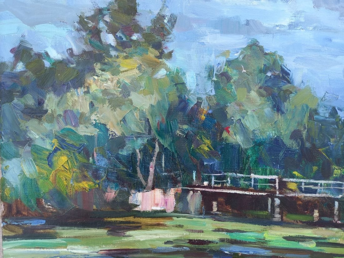 Oil painting On the river Alex Ditriev - 5