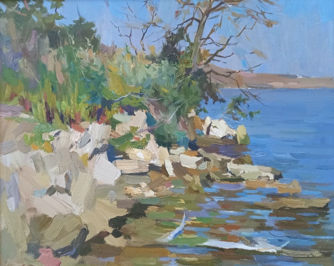 Oil painting On the Bug Alex Ditriev: Title: Oil painting On the Bug Alex Ditriev Description: 191AD Painter: Alex Ditriev Size: 66x55 cm/ 26.0x21.7 inches Components: oil, canvas Original painting from our collection ERA: Short informati