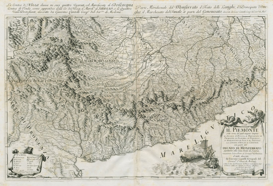 Il Piemonte sotto nome del quale… Northern Piedmont. ROSSI / CANTELLI 1691 map (1 of 1)