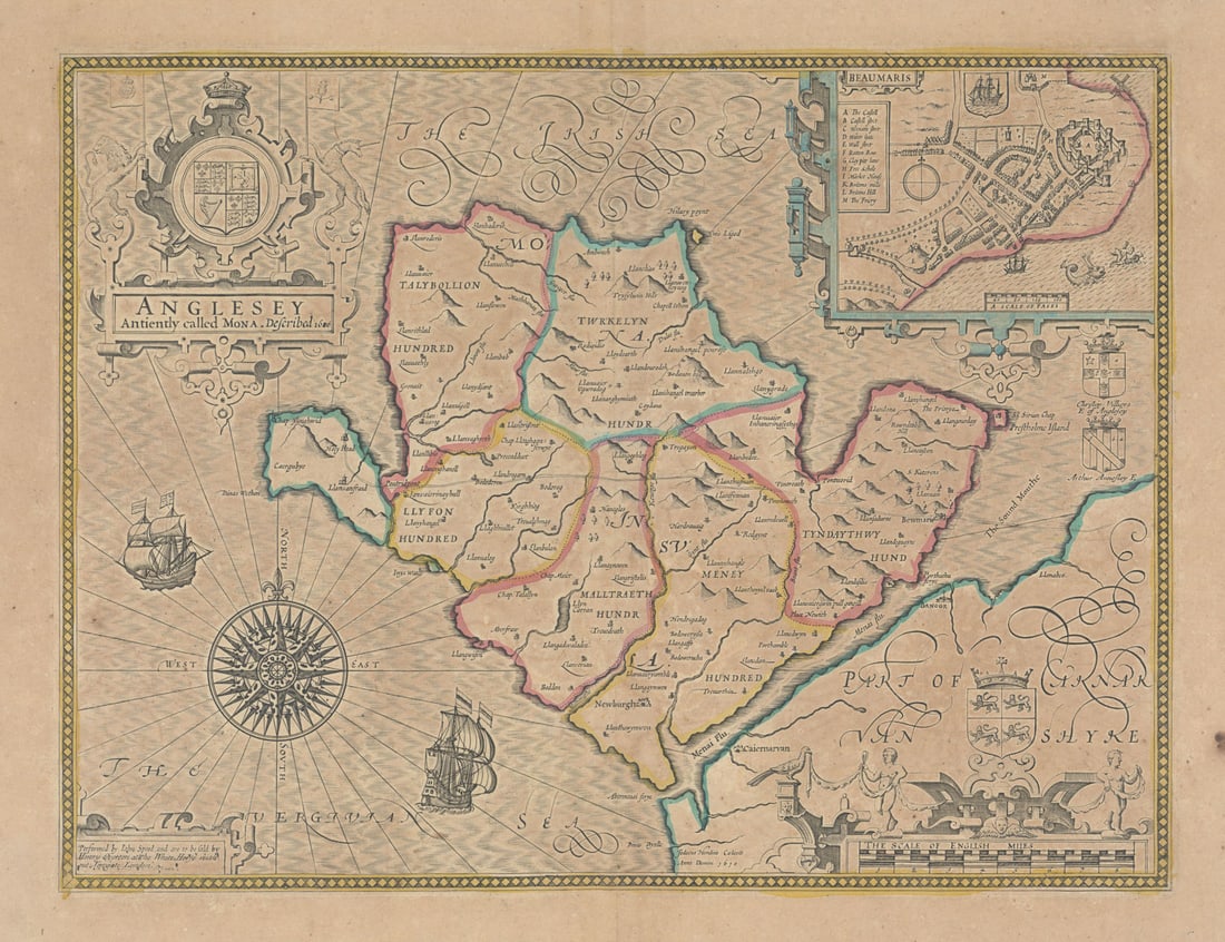 Anglesey antiently called Mona. by John Speed. Henry Overton edition c1713 map (1 of 1)