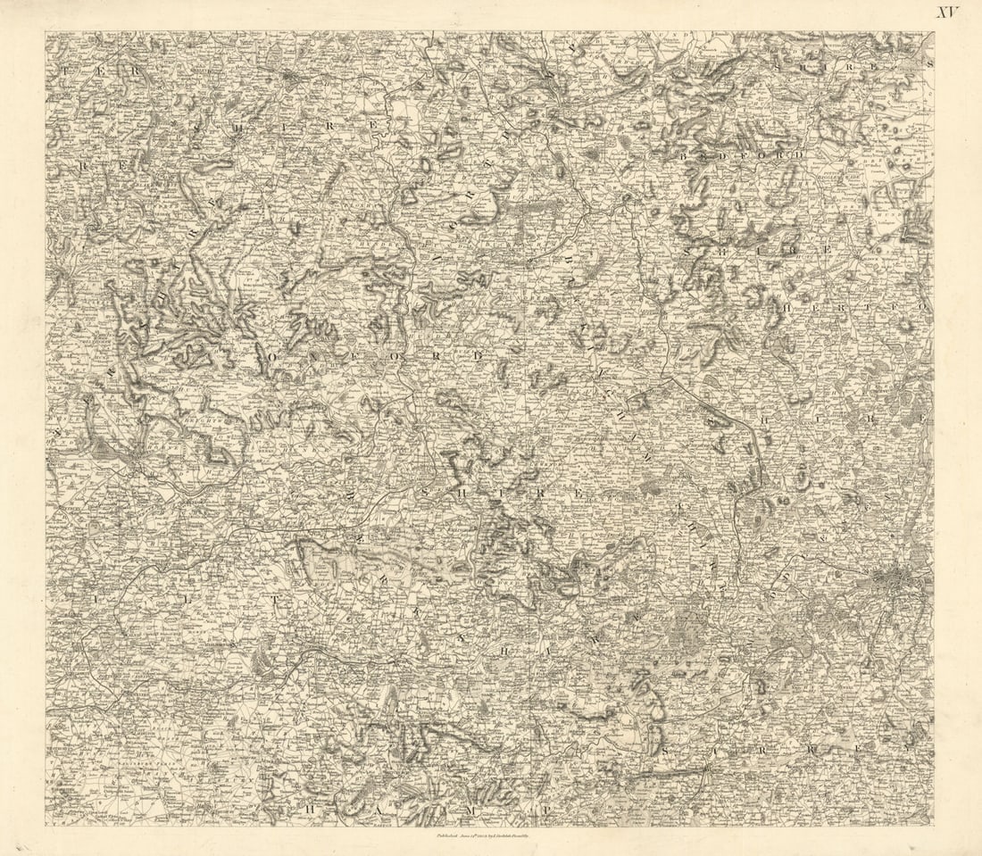 #15 Central England. London, Cotswolds and Thames Valley. Stockdale 1809 map: [Sheet XV – Central England: Greater London, Cotswolds and Thames Valley ]. Sheet XV – Central England: Greater London, Cotswolds and Thames Valley – Broad coverage of Oxfordshire, N
