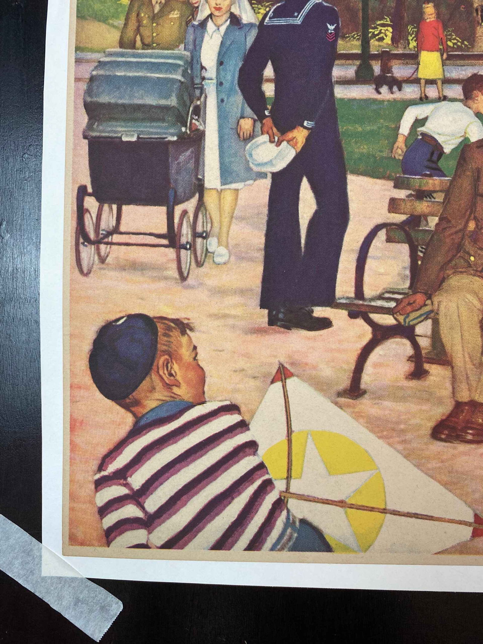 22x28 1945 Newstand Poster Saturday Evening Post - Art By Mead Schaeffer romance Under - 2