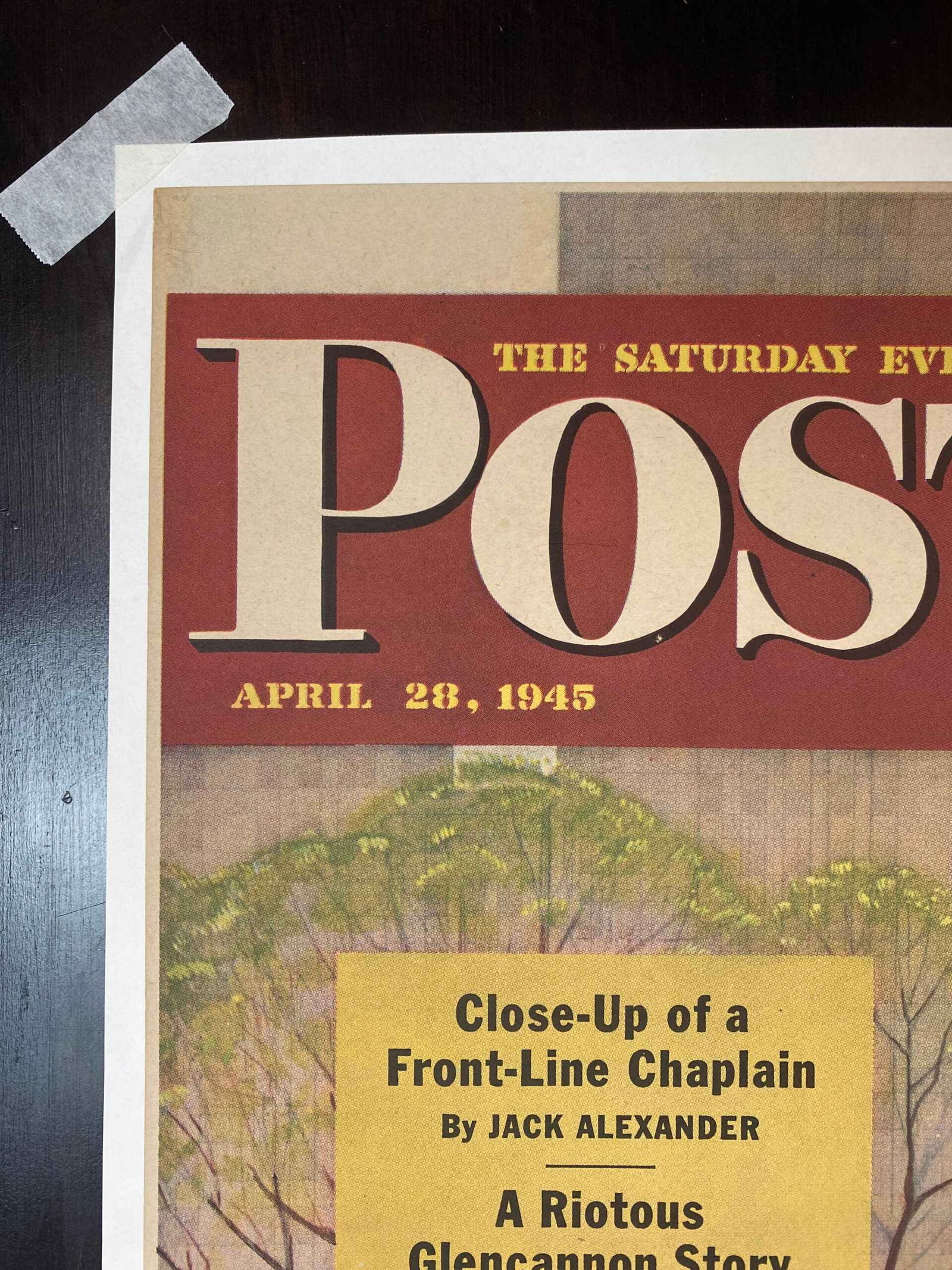 22x28 1945 Newstand Poster Saturday Evening Post - Art By Mead Schaeffer romance Under - 5