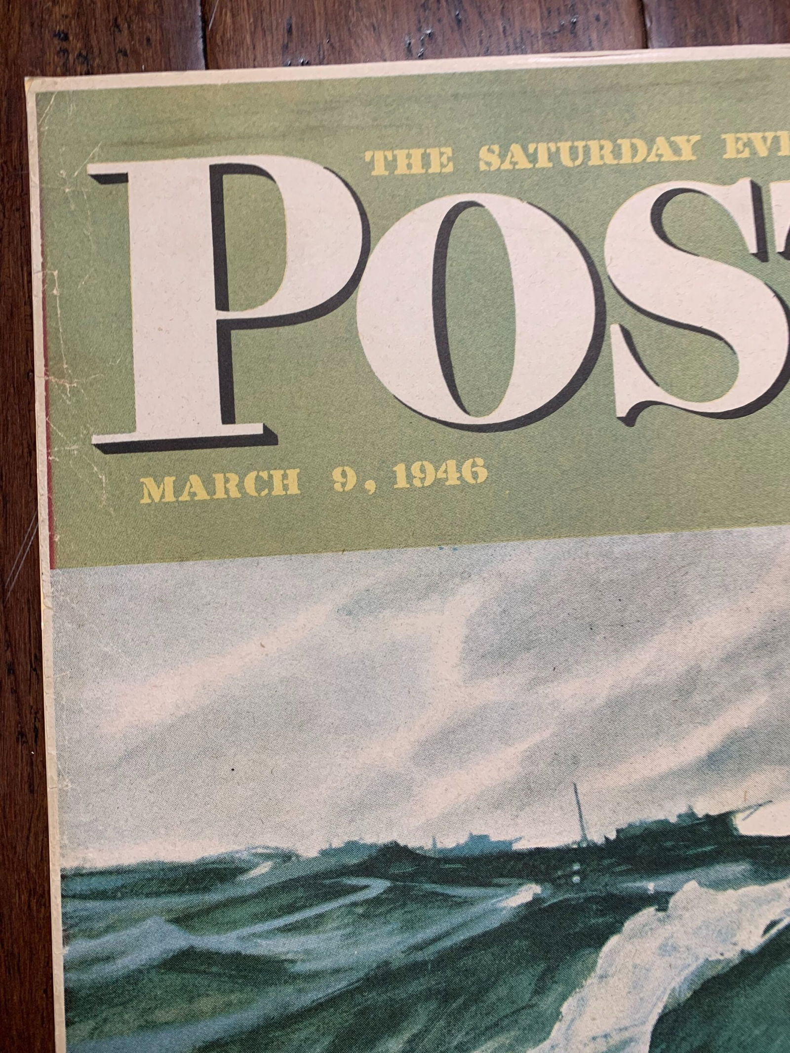 22x28 1946 Newstand Poster Saturday Evening Post - Art By Mead Schaeffer lobstermen - Foam Backed - 2