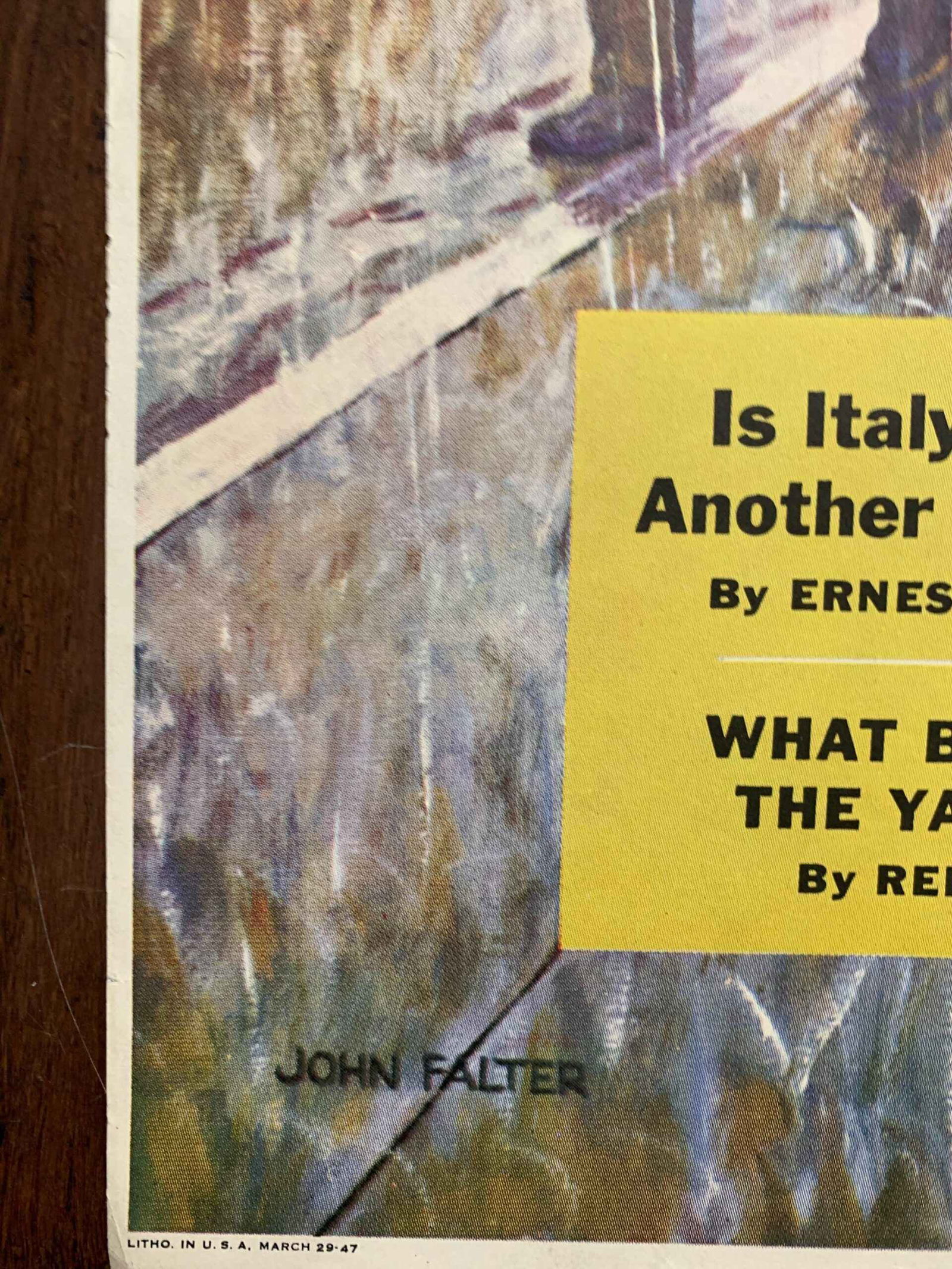 22x28 1947 Newstand Poster Saturday Evening Post - Art By John Falter rainy Wait For A Cab - 3