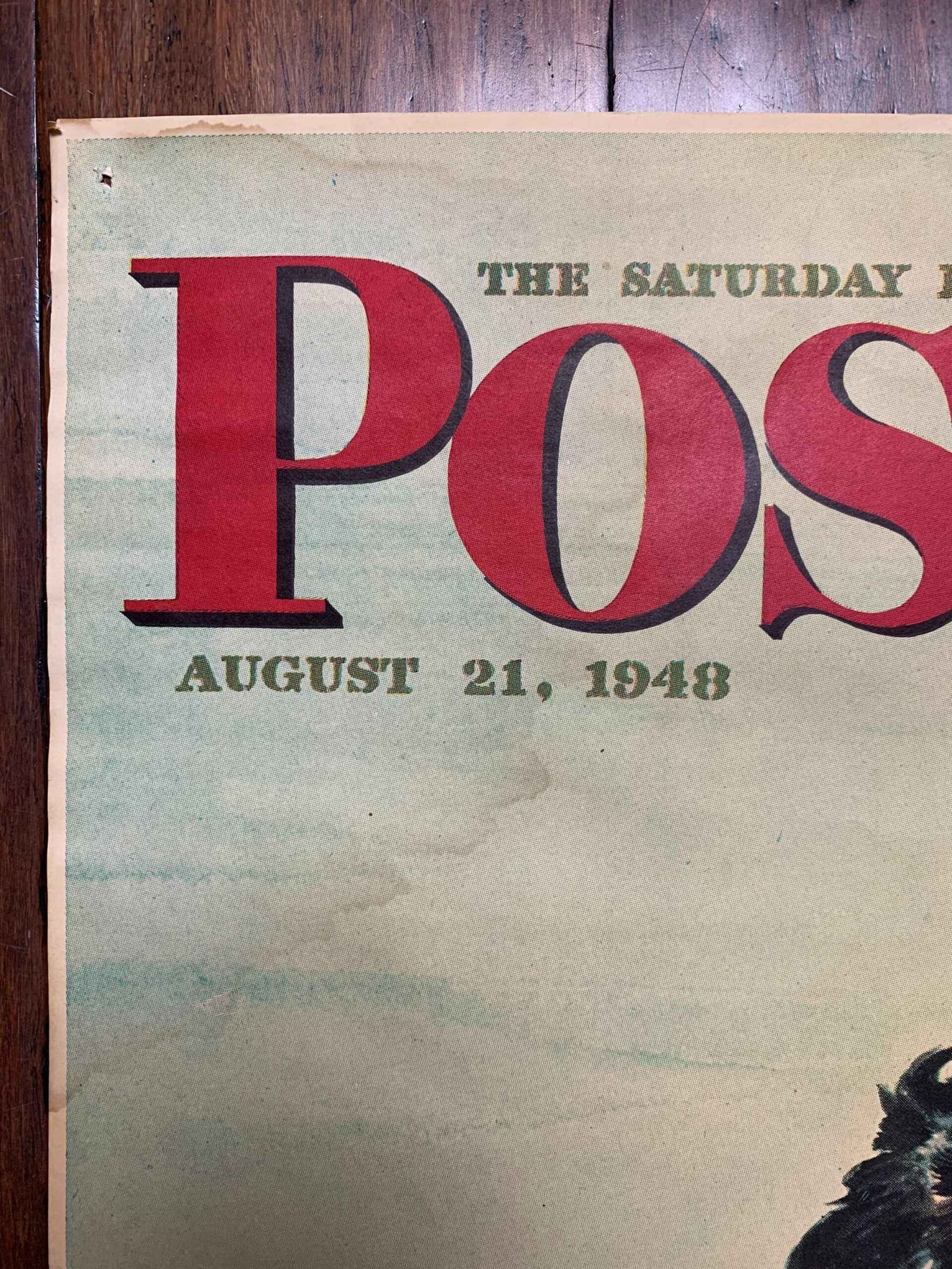 22x28 1948 Newstand Poster Saturday Evening Post - Art By Albert Staehle butch Fishes For A Shoe - 2