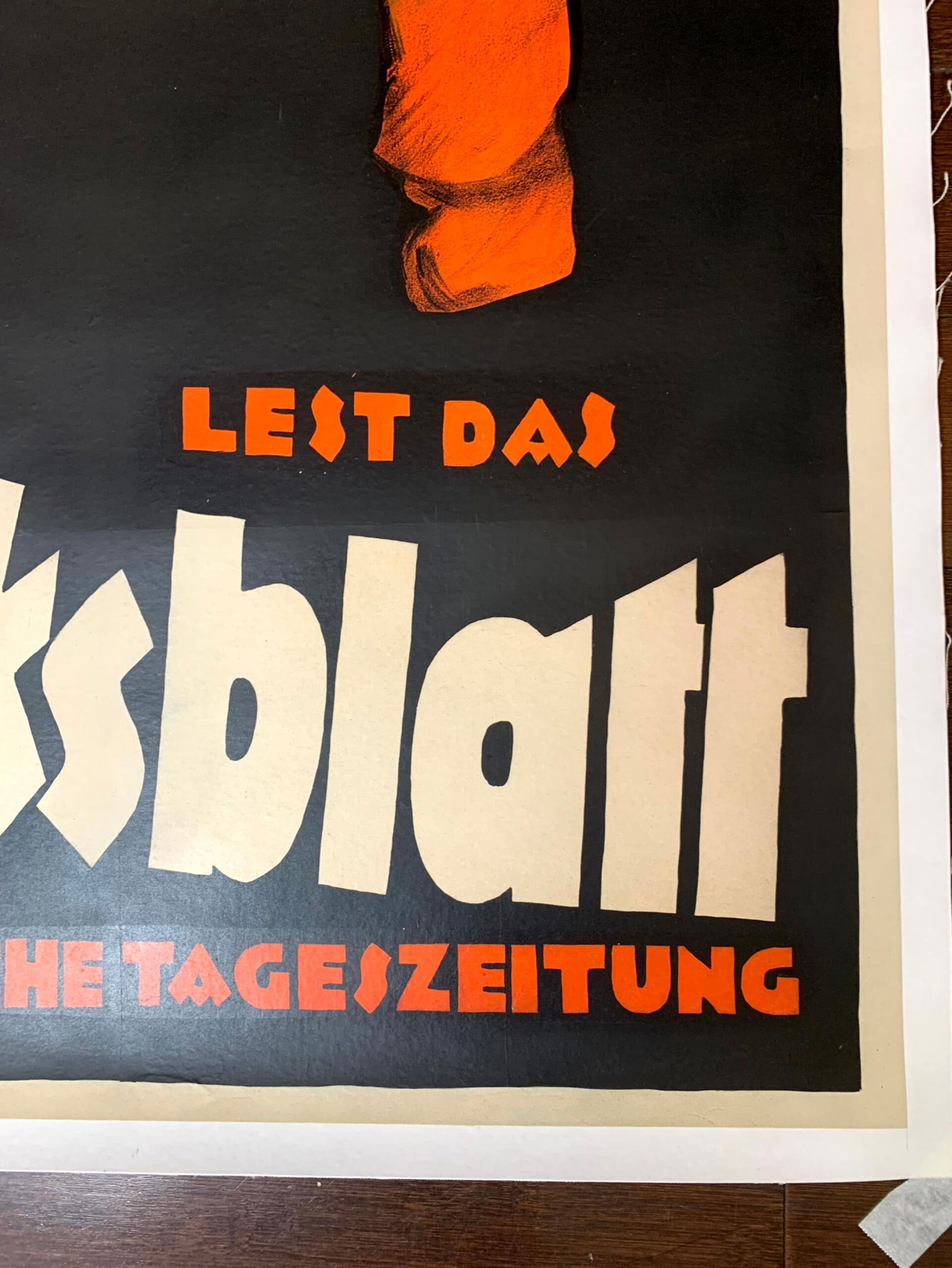 Volksblatt - Art By Laszio Peri (1924) 34.5 x 22.5 German Advertising Poster LB - 2