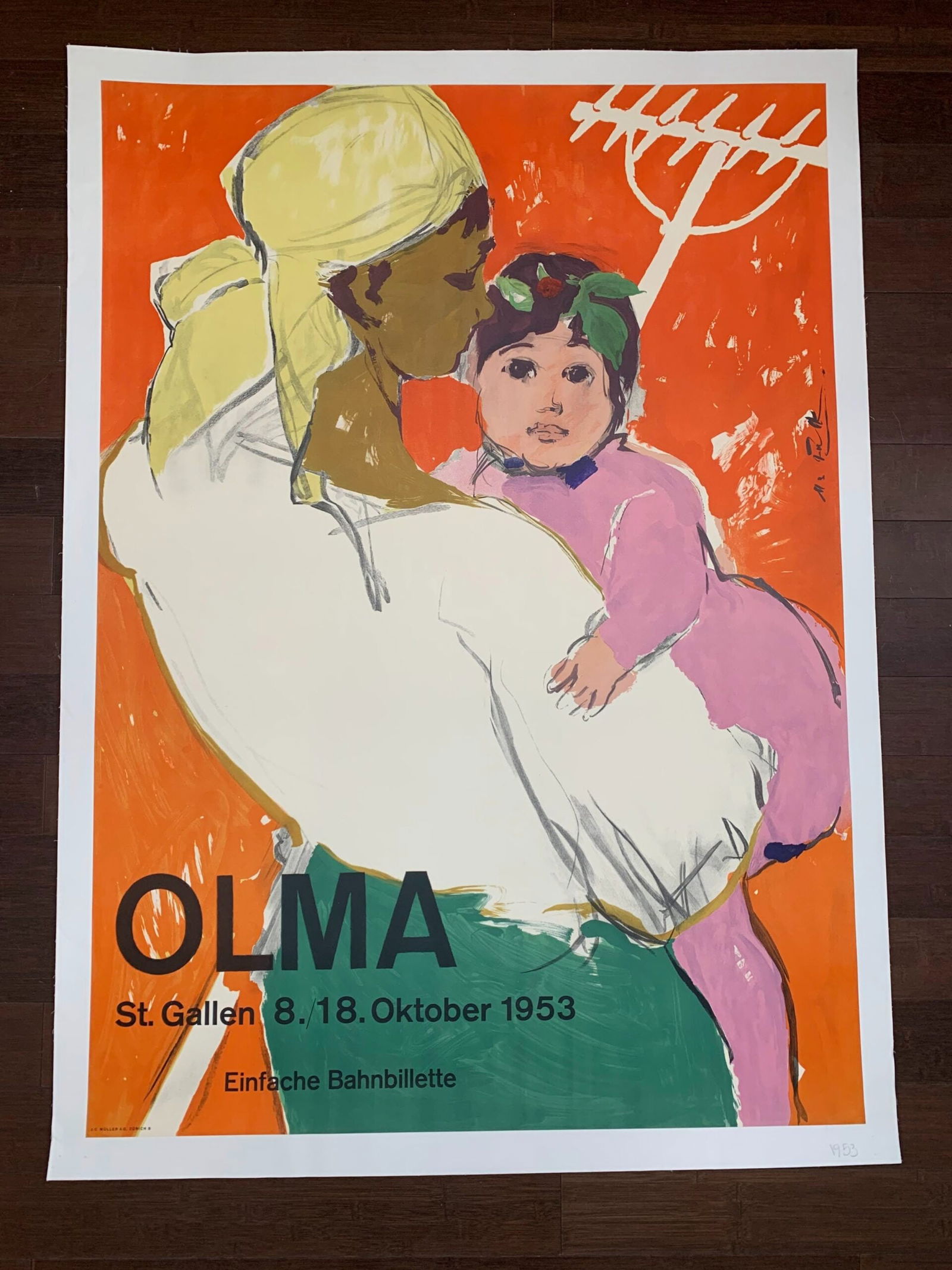 Olma - Art By Hans Falk (1953) 36x50 Swiss Advertising Poster LB - 2