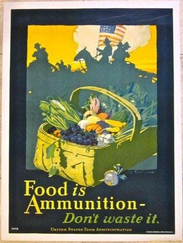 Food Is Ammunition-Don't Waste It (1918) WWI LB Poster Soldiers: Food Is Ammunition-Don't Waste It (1918) WWI LB Poster Soldiers Please refer to the attached photos to determine the condition of this original vintage item. Note: LB means Linen Backed. Ready for