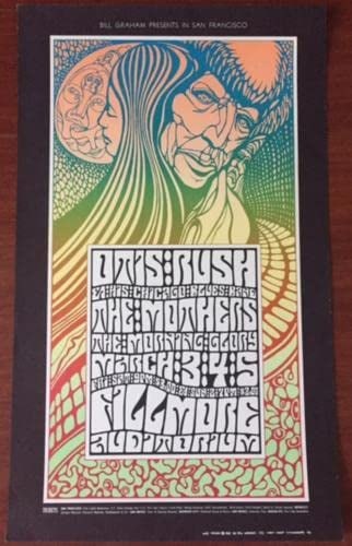 Otis Rush (1967) Concert Poster - Psychedelic Art At Fillmore!: Otis Rush (1967) Concert Poster - Psychedelic Art At Fillmore! Please refer to the attached photos to determine the condition of this original vintage item. Note: LB means Linen Backed. Ready for you