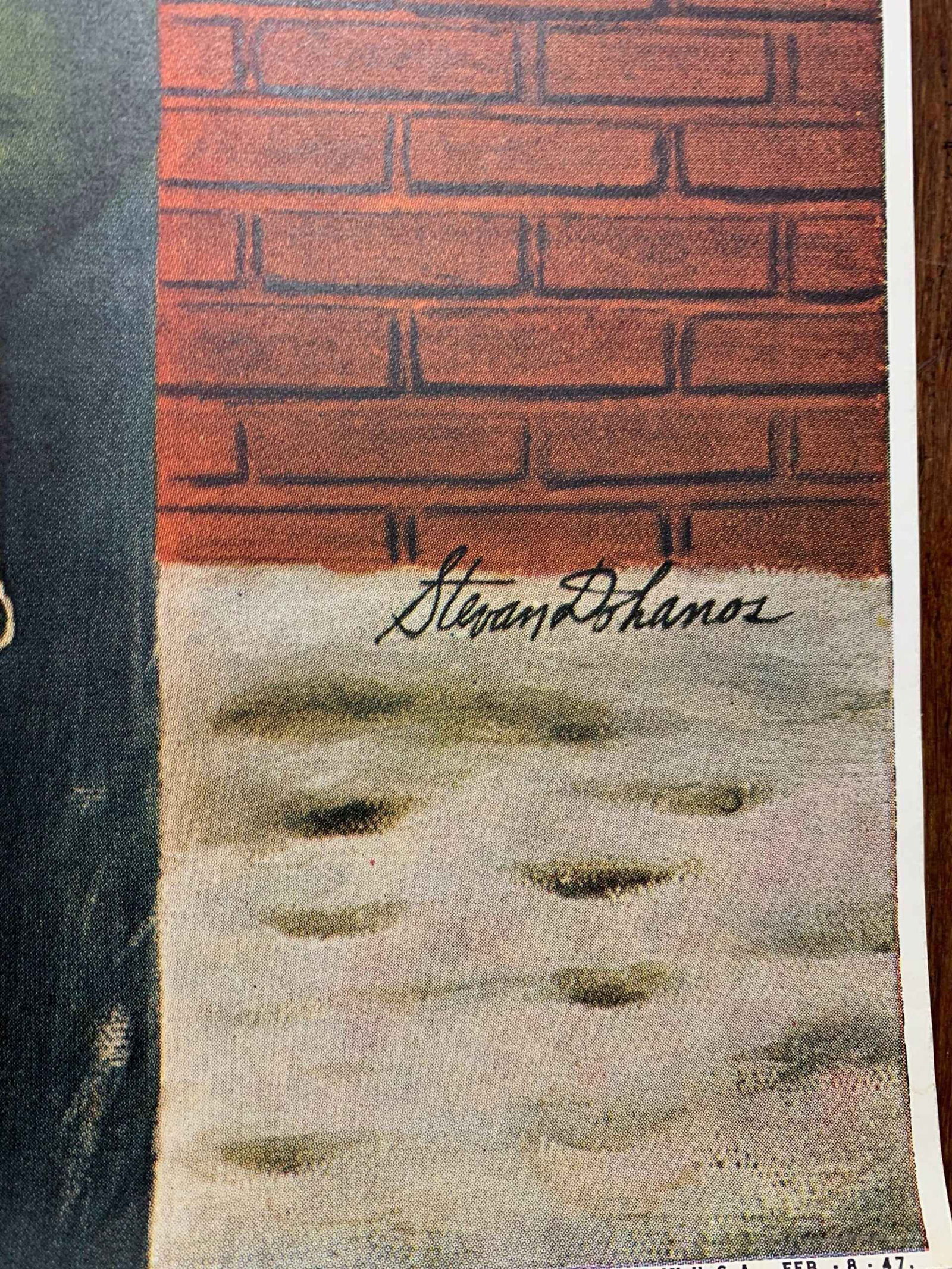 22x28 1947 Newstand Poster Saturday Evening Post - Art By Stevan Dohanos winter Ice Cream Cone - 3