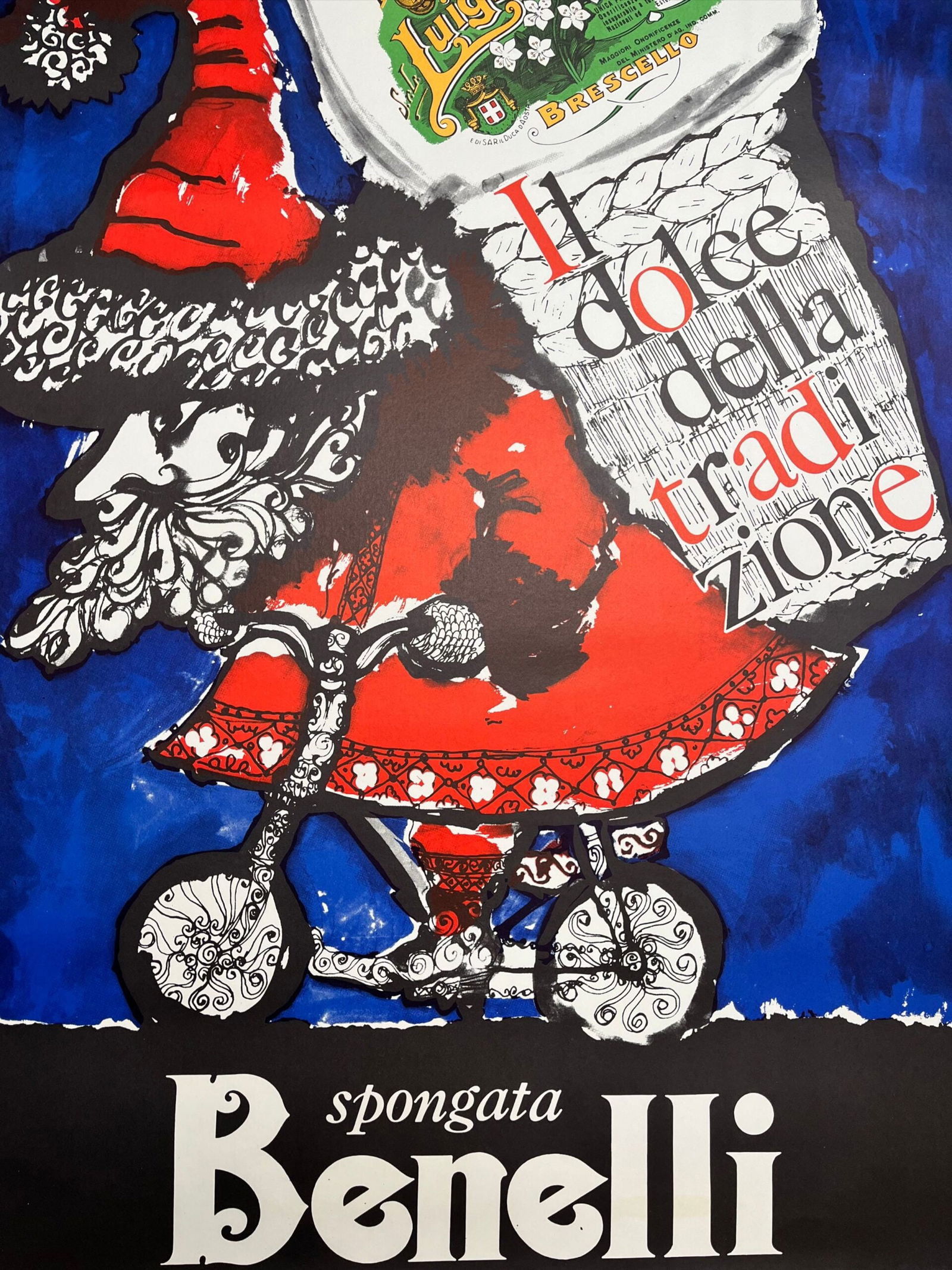 Spongato Benelli (1983) 38"x55" Italian Advertising Poster LB - 2