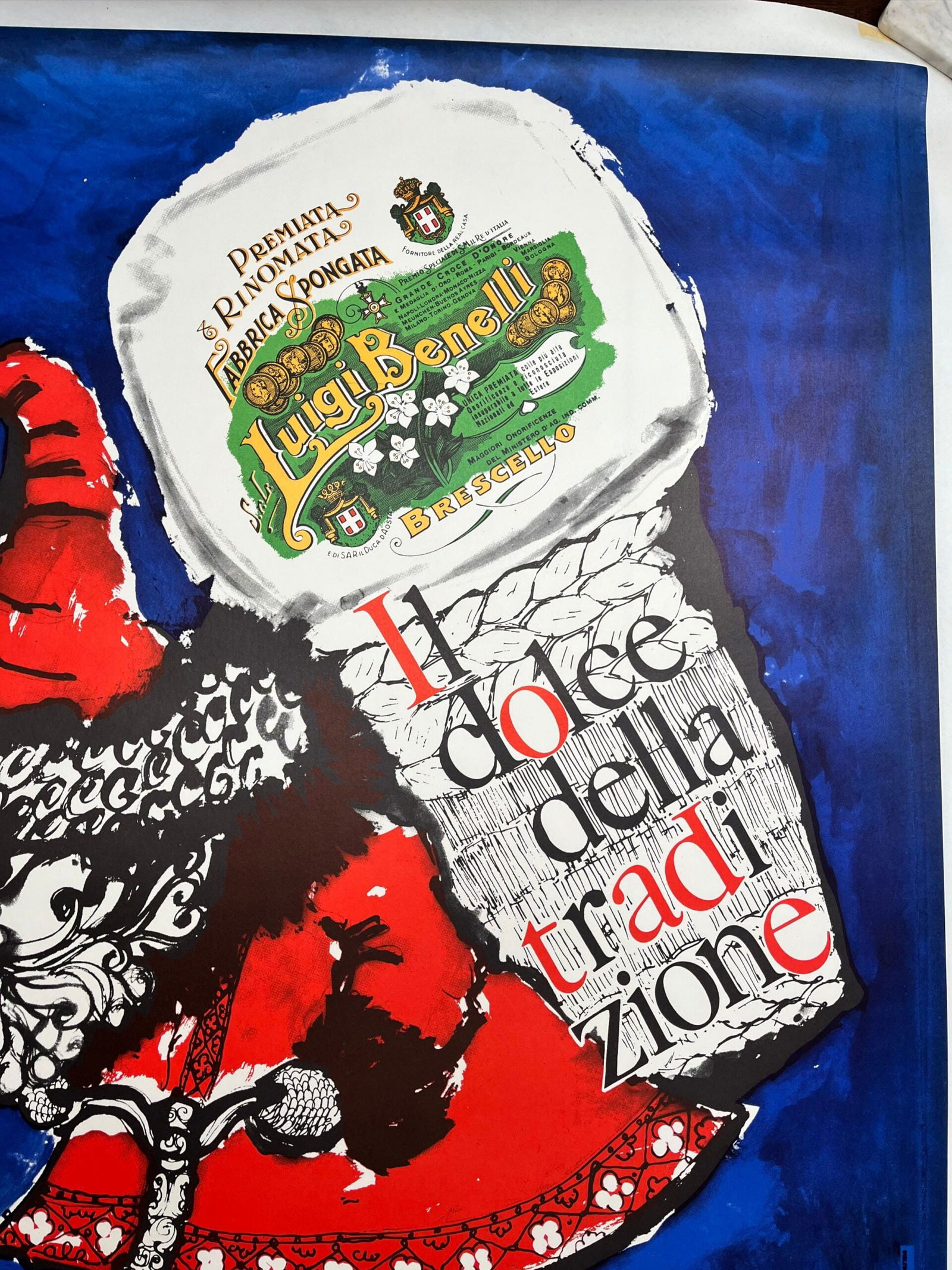 Spongato Benelli (1983) 38"x55" Italian Advertising Poster LB - 5