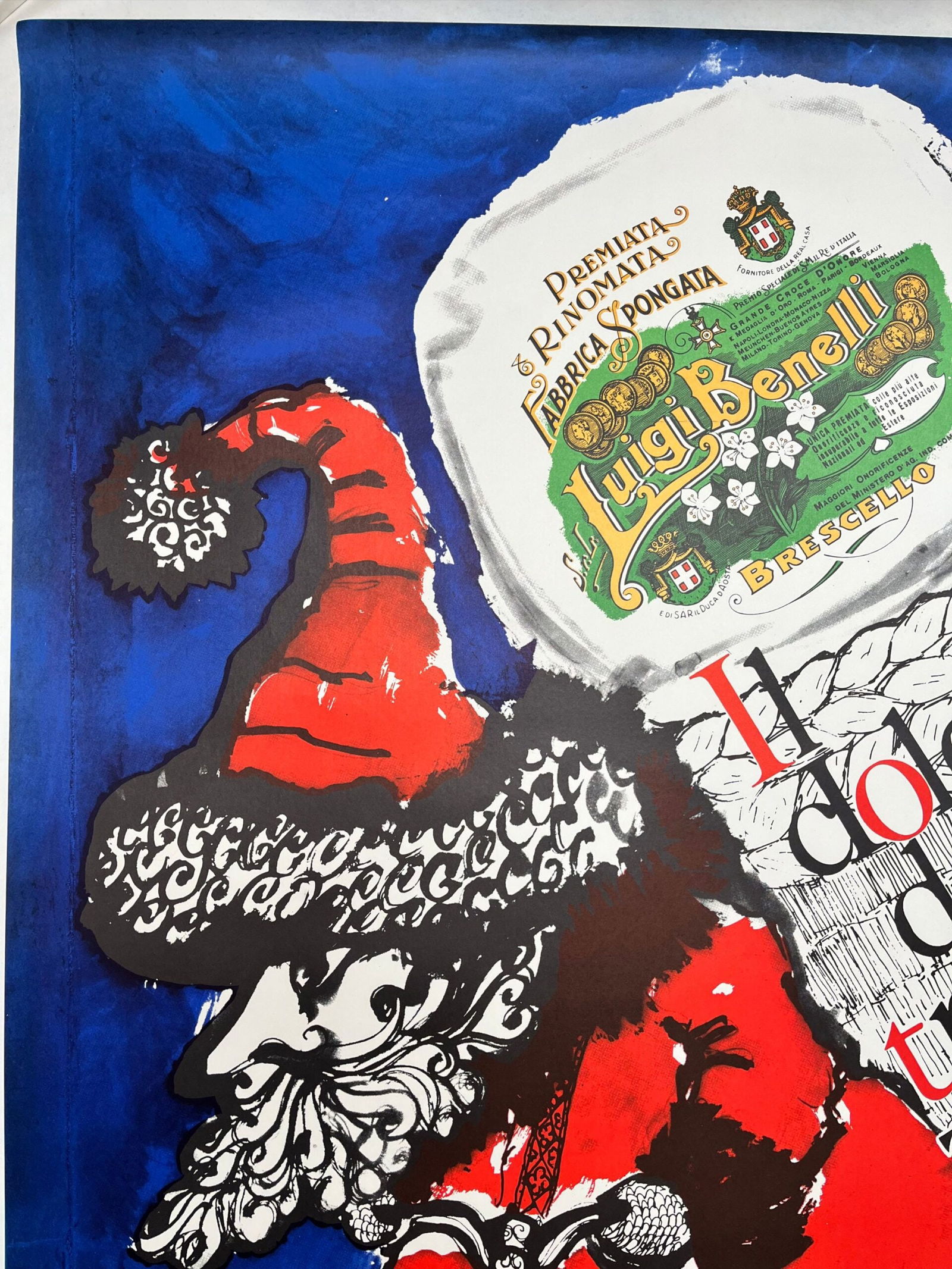 Spongato Benelli (1983) 38"x55" Italian Advertising Poster LB - 6