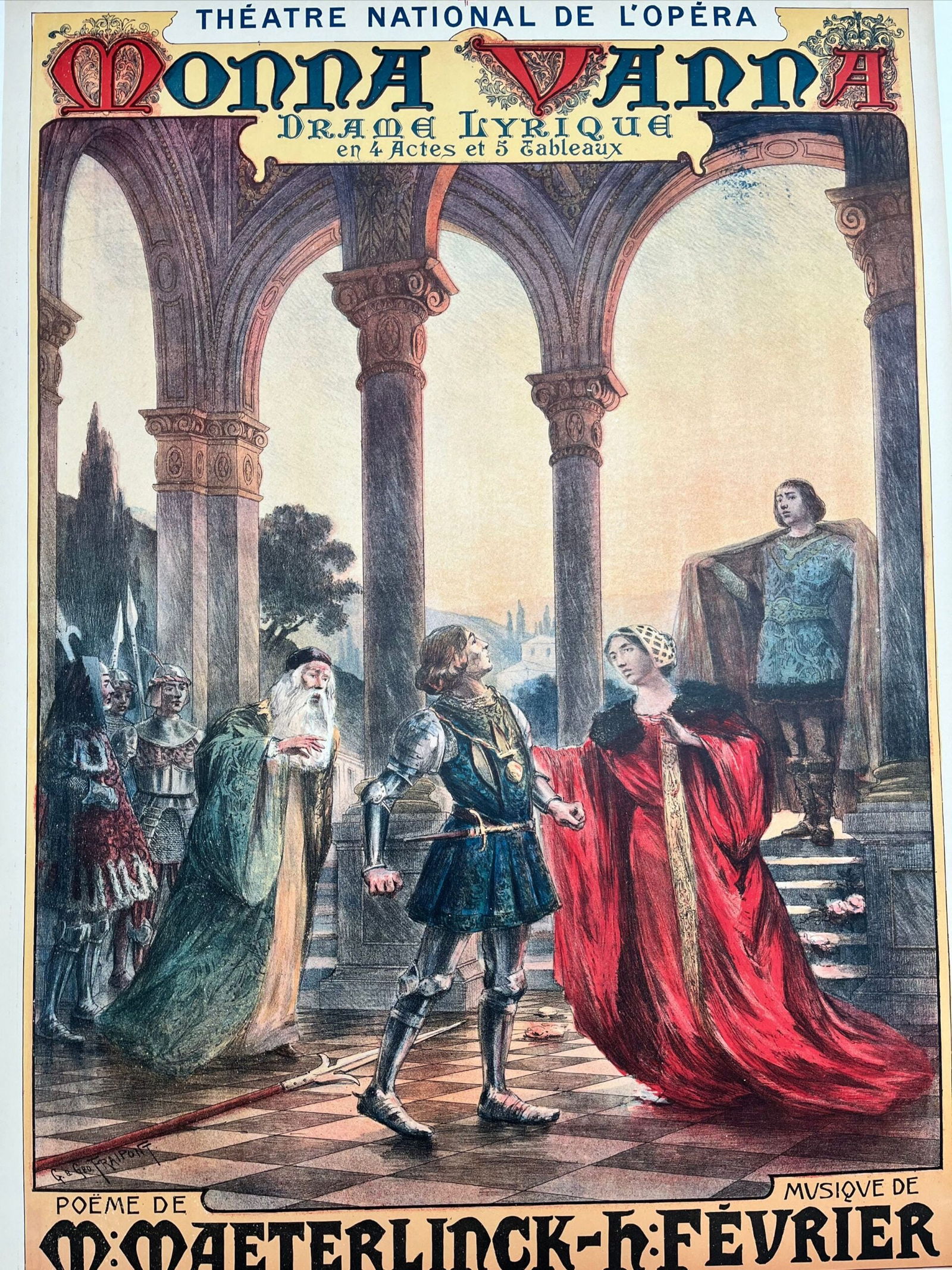 Monna Vanna Theater (1909) 25.5x35 French Opera Poster LB - 2