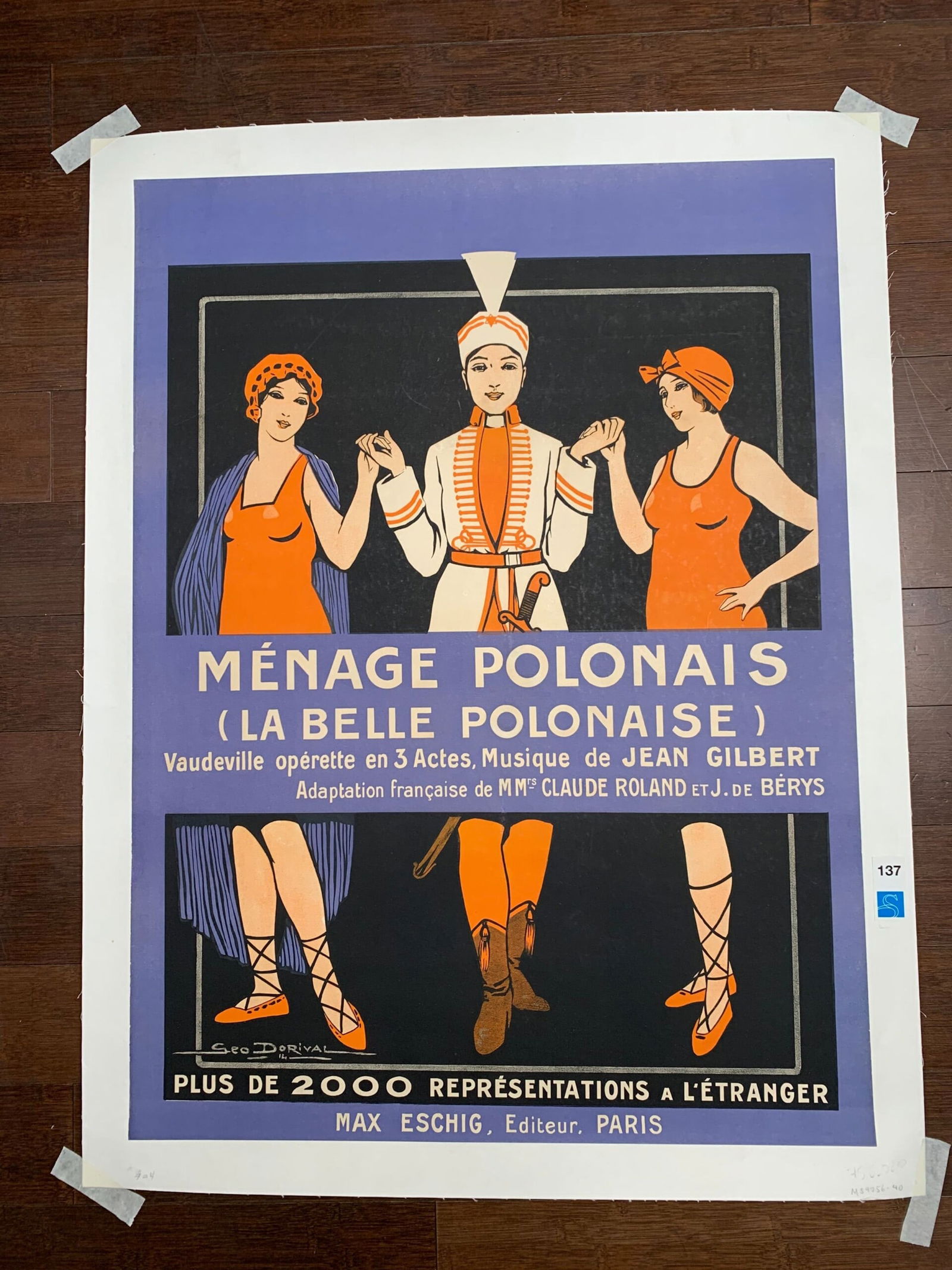 Menage Polonais - Art Georges Dorival (1914) 23.5 x 31 French Lithograph LB: Menage Polonais - Art Georges Dorival (1914) 23.5 x 31 French Lithograph LB Please refer to the attached photos to determine the condition of this original vintage item. Note: LB means Linen Backed.