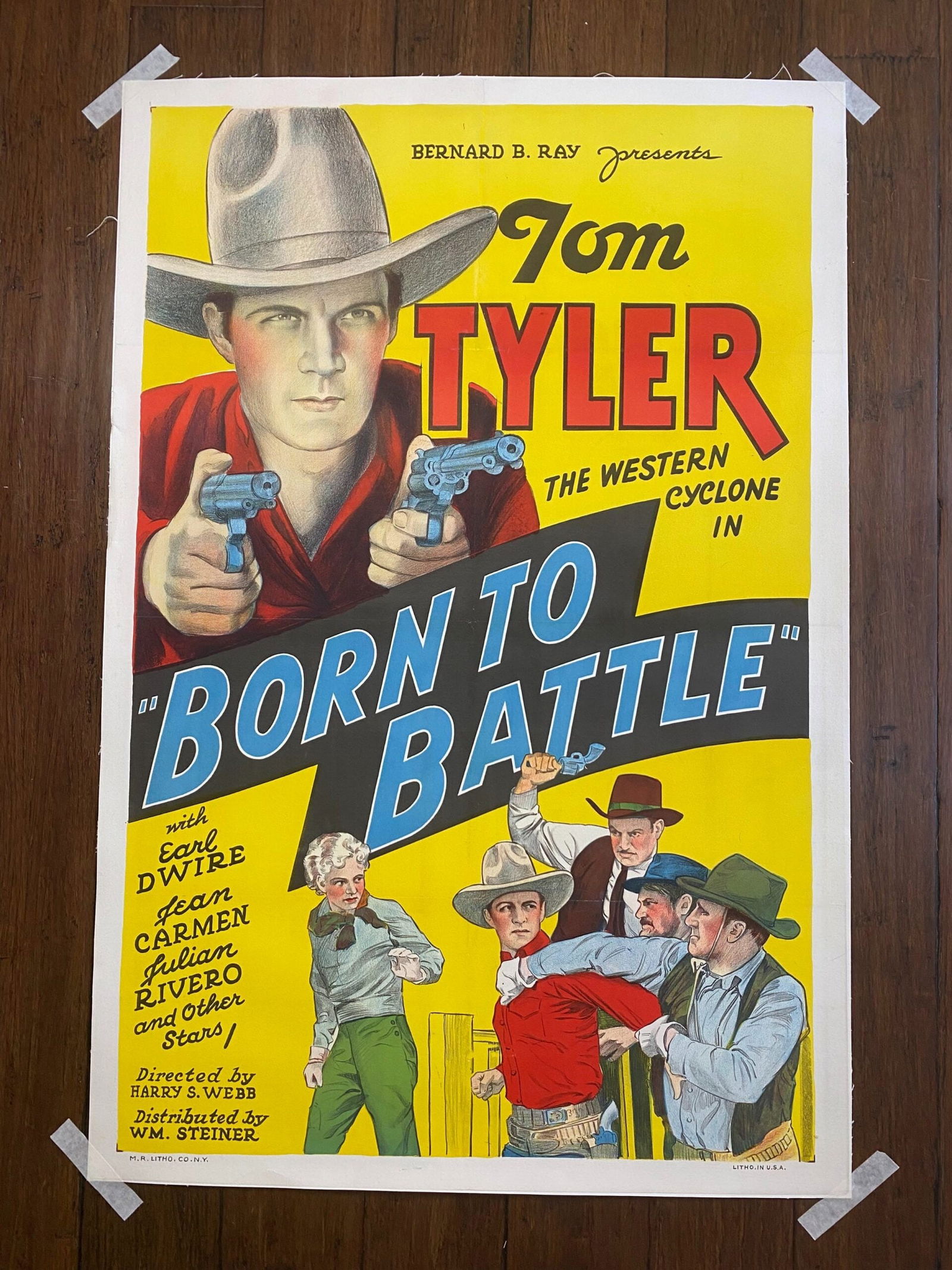 Born To Battle - Tom Tyler (1935) US One Sheet Western Movie Poster LB: Born To Battle - Tom Tyler (1935) US One Sheet Western Movie Poster LB Please refer to the attached photos to determine the condition of this original vintage item. Note: LB means Linen Backed. Ready
