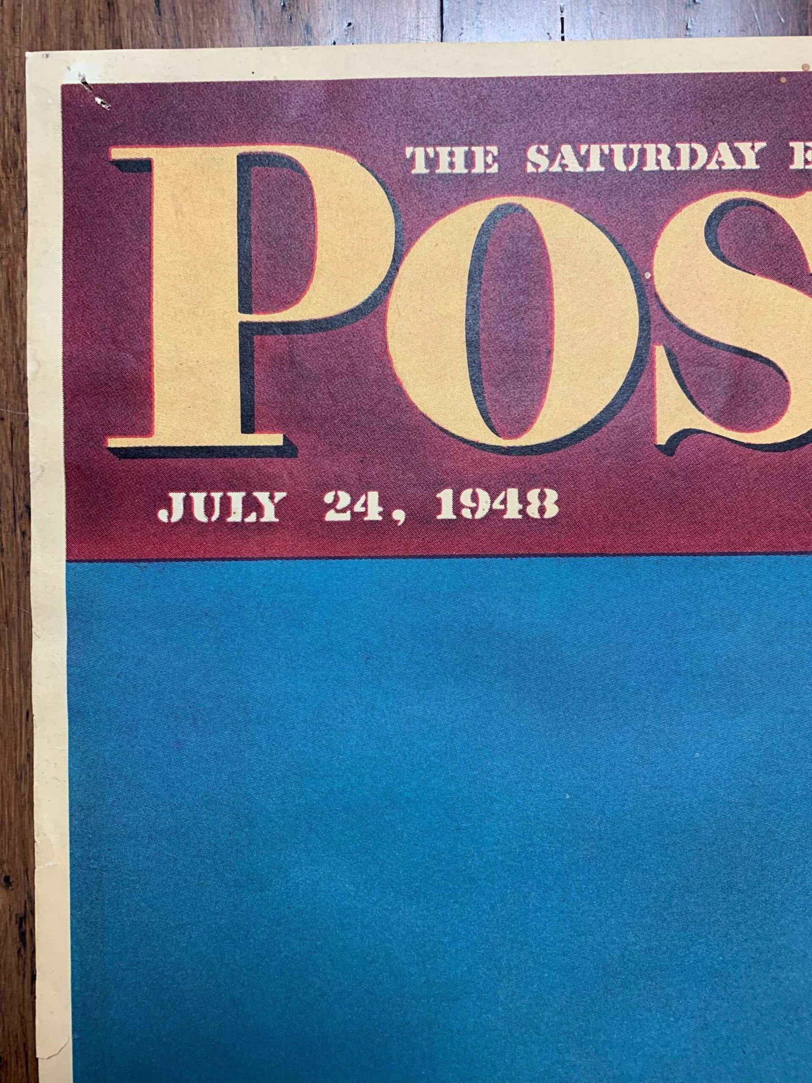 22x28 1948 Newstand Poster Saturday Evening Post - Art By John Falter photos On Fake Broncos - 2