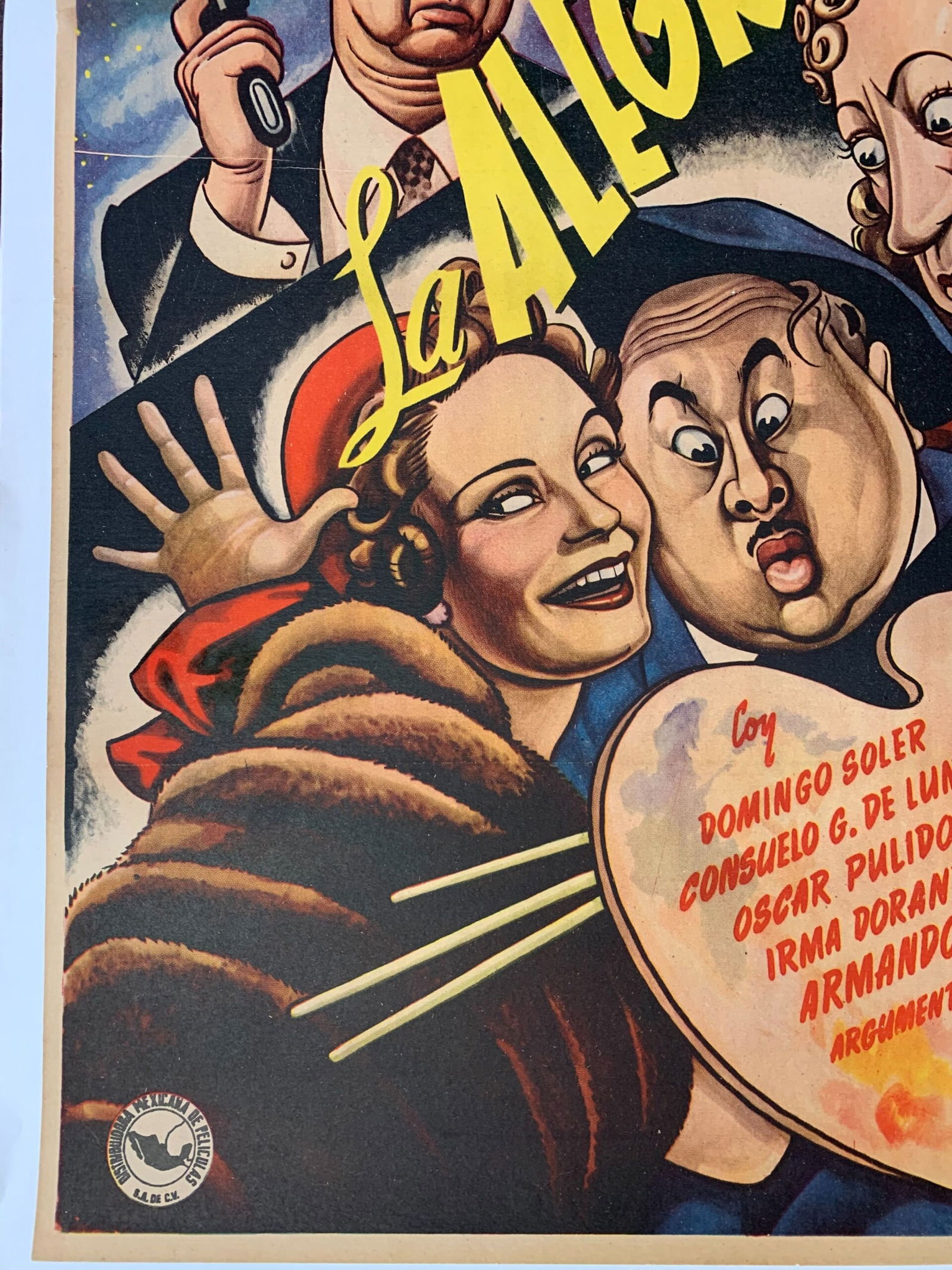 La Alegre Casada - Art by Cabral (1951) 27.25x36.75 Mexican Movie Poster LB - 4