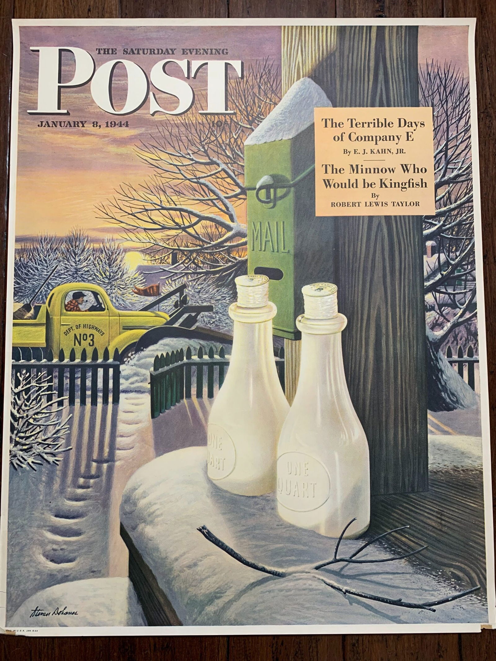 22x28 1944 Newstand Poster Saturday Evening Post - Art By Stevan Dohanos frozen Milk (1 of 4)