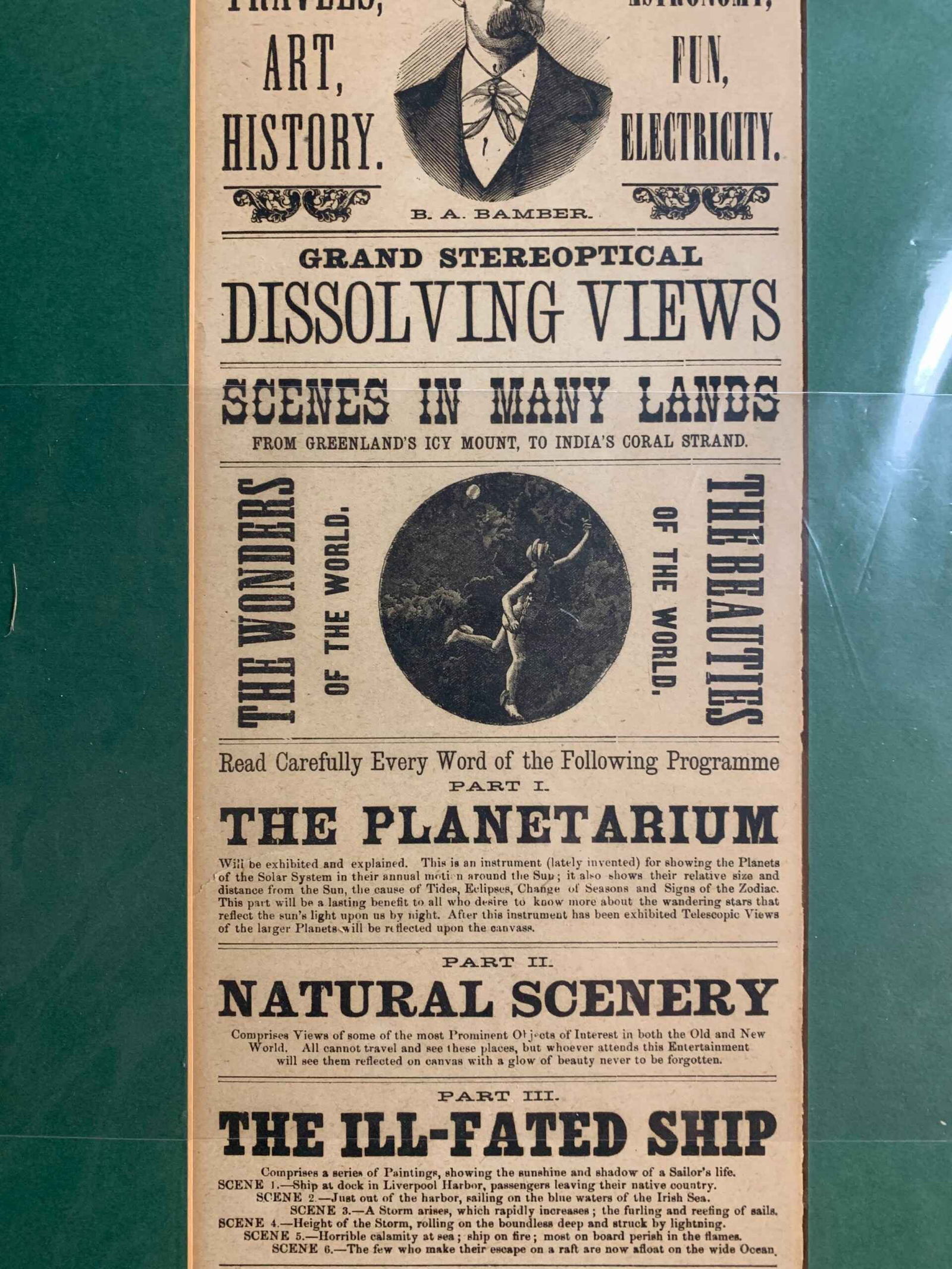 B.A. Bamber's Dime Show - The Wonders Of The World (1880) 6.5x27 US Poster - 3