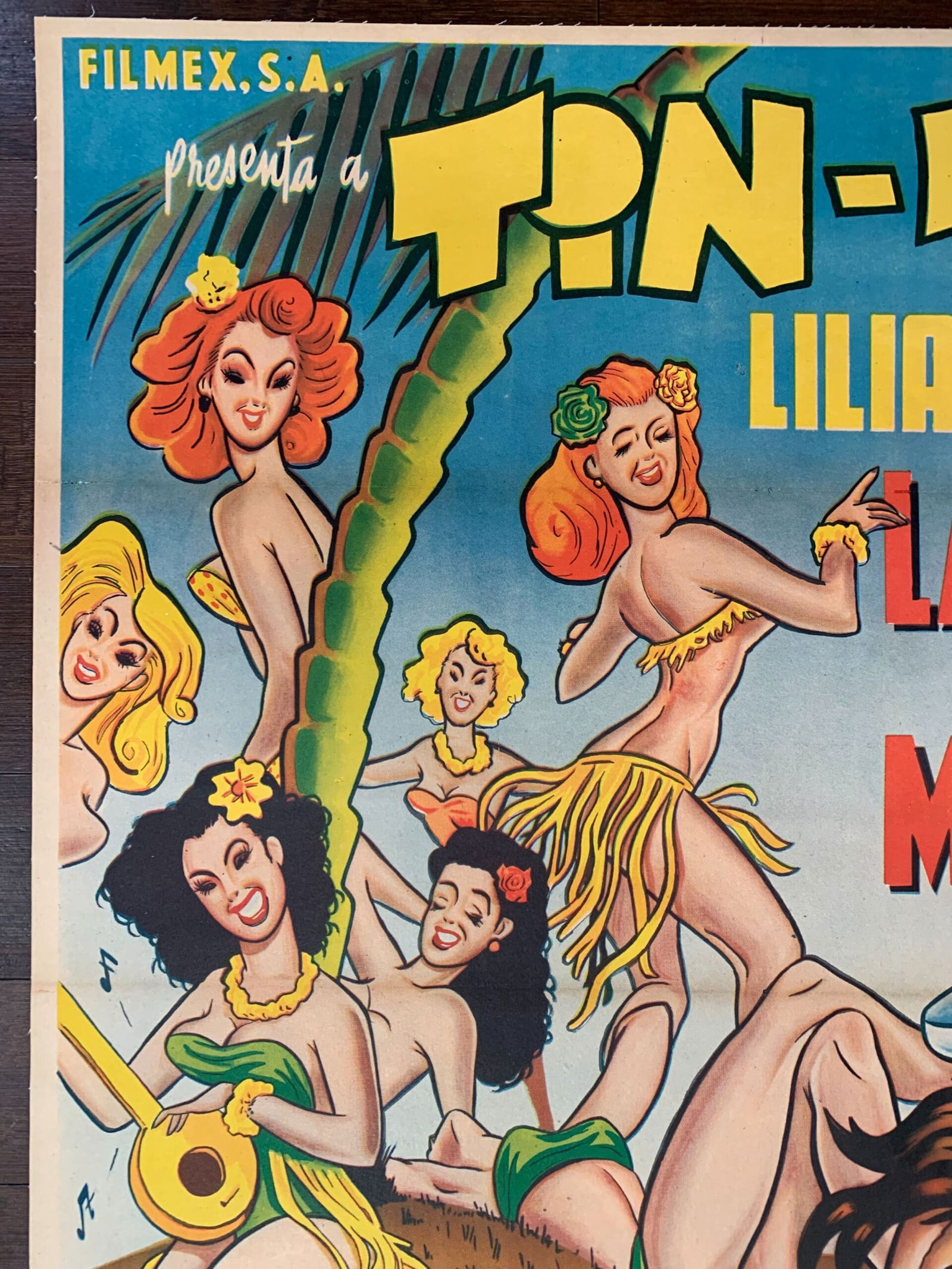 La Isla de las Mujeres - Art by Urzaiz (1953) 24x35.75 Mexican Movie Poster LB - 2