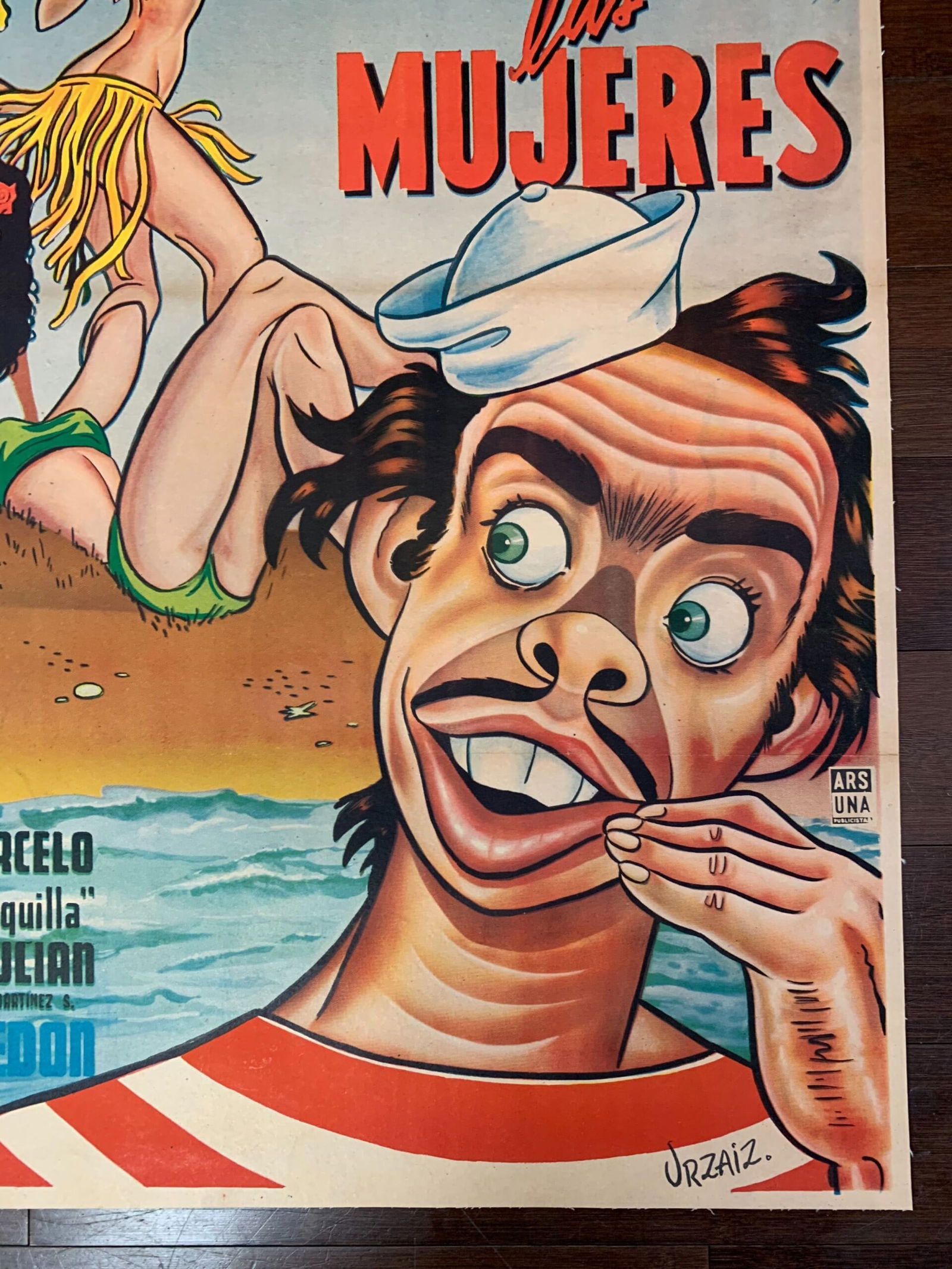 La Isla de las Mujeres - Art by Urzaiz (1953) 24x35.75 Mexican Movie Poster LB - 4