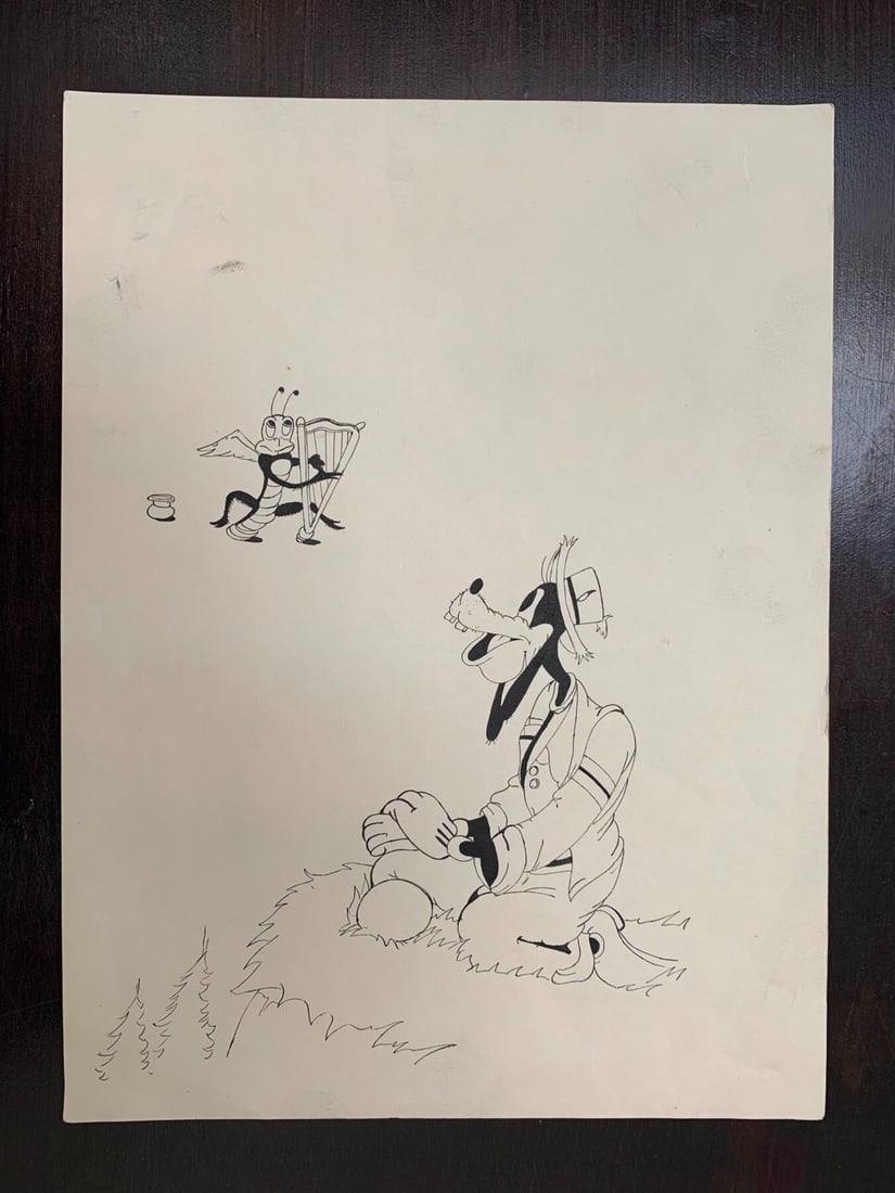 Disney Bundle (pinocchio, Donald, Bullfighter & Sir. Giles) (1950's) 9x12 Animation Artwork - 3