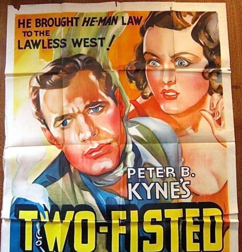Two-fisted Sheriff (1937) 3 SH Poster Starret Gorgeous Western Art! - 2