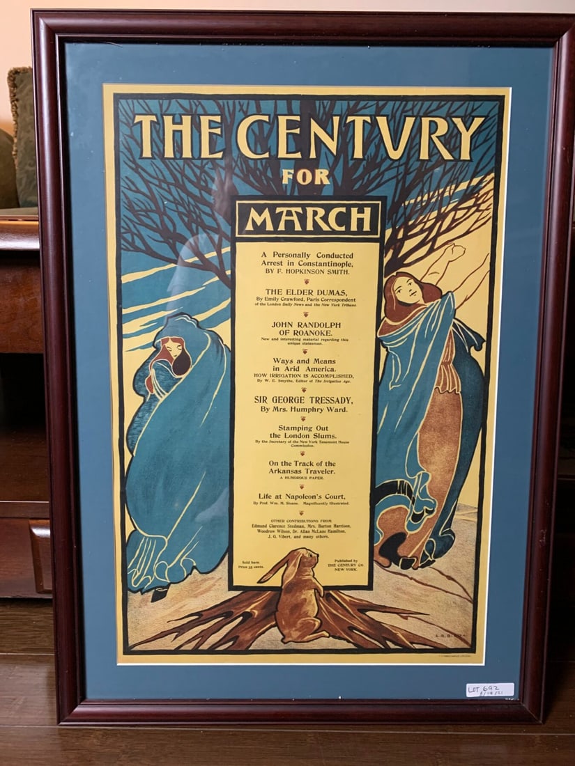 The Century March - Art By Elisha Brown Bird (1896) 14x21 US Advertising Poster - Framed