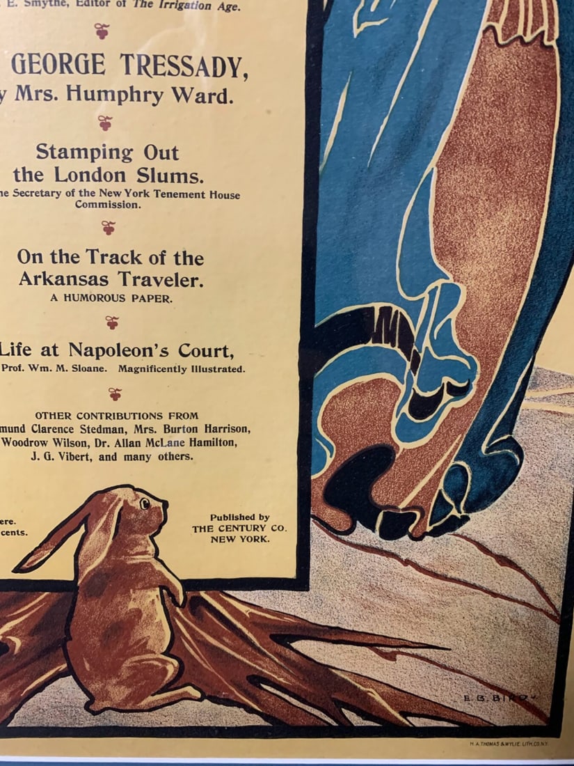 The Century March - Art By Elisha Brown Bird (1896) 14x21 US Advertising Poster - Framed - 3