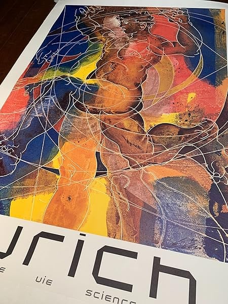 Travel Zurich - Art By Hans Erni (1968) 25.5x40 Swiss Travel Poster LB - 3