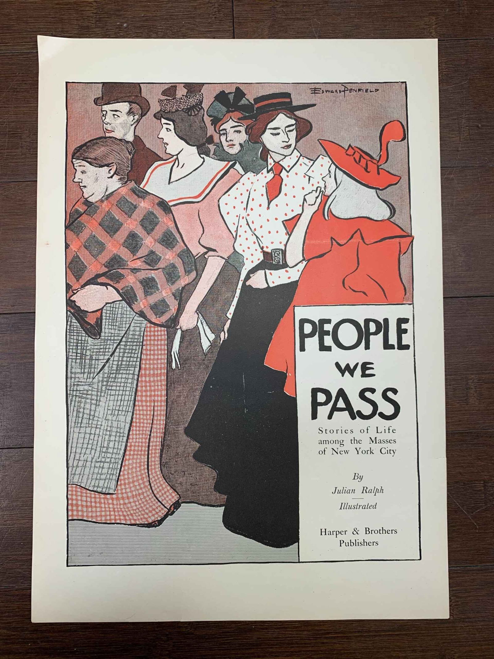 Harper's Bazaar & Edward Penfield - Bookmark (1899) 8 x 11.625 US Advertising Poster: Harper's Bazaar & Edward Penfield - Bookmark (1899) 8 x 11.625 US Advertising Poster Please refer to the attached photos to determine the condition of this original vintage item. Note: LB means Linen