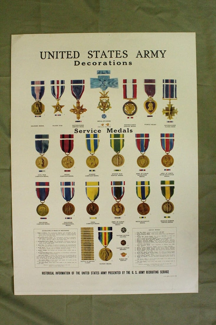 The United States (1941) 3 X 20x28 US Army Recruiting Posters (the Flag, Army Insignia And Army - 3