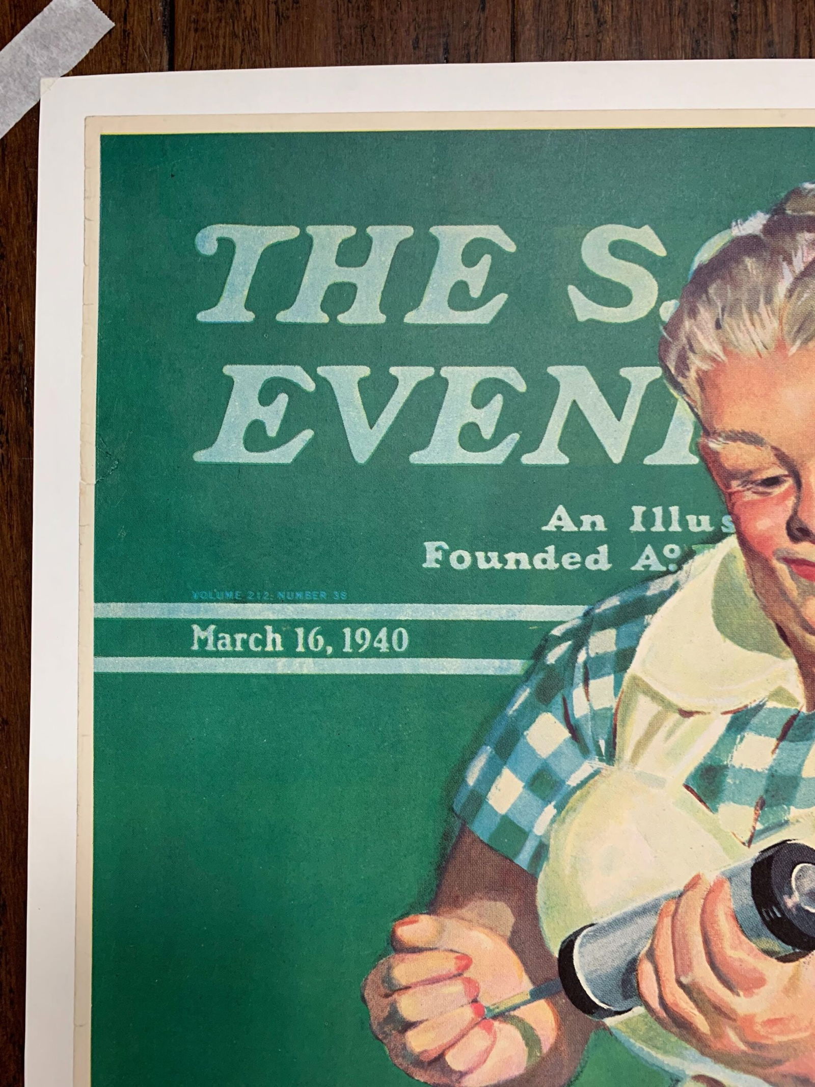 22x27.5 1940 Newstand Poster Saturday Evening Post - Art By Albert W. Hampson st. Paddy Cake For - 2