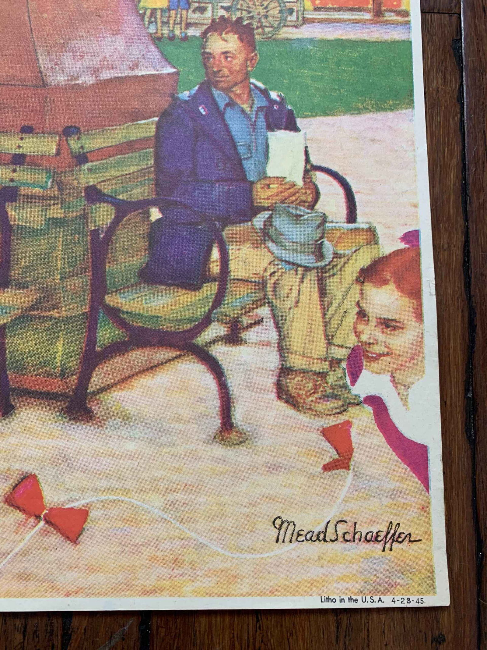 22x28 1945 Newstand Poster Saturday Evening Post - Art By Mead Schaeffer romance Under - 3