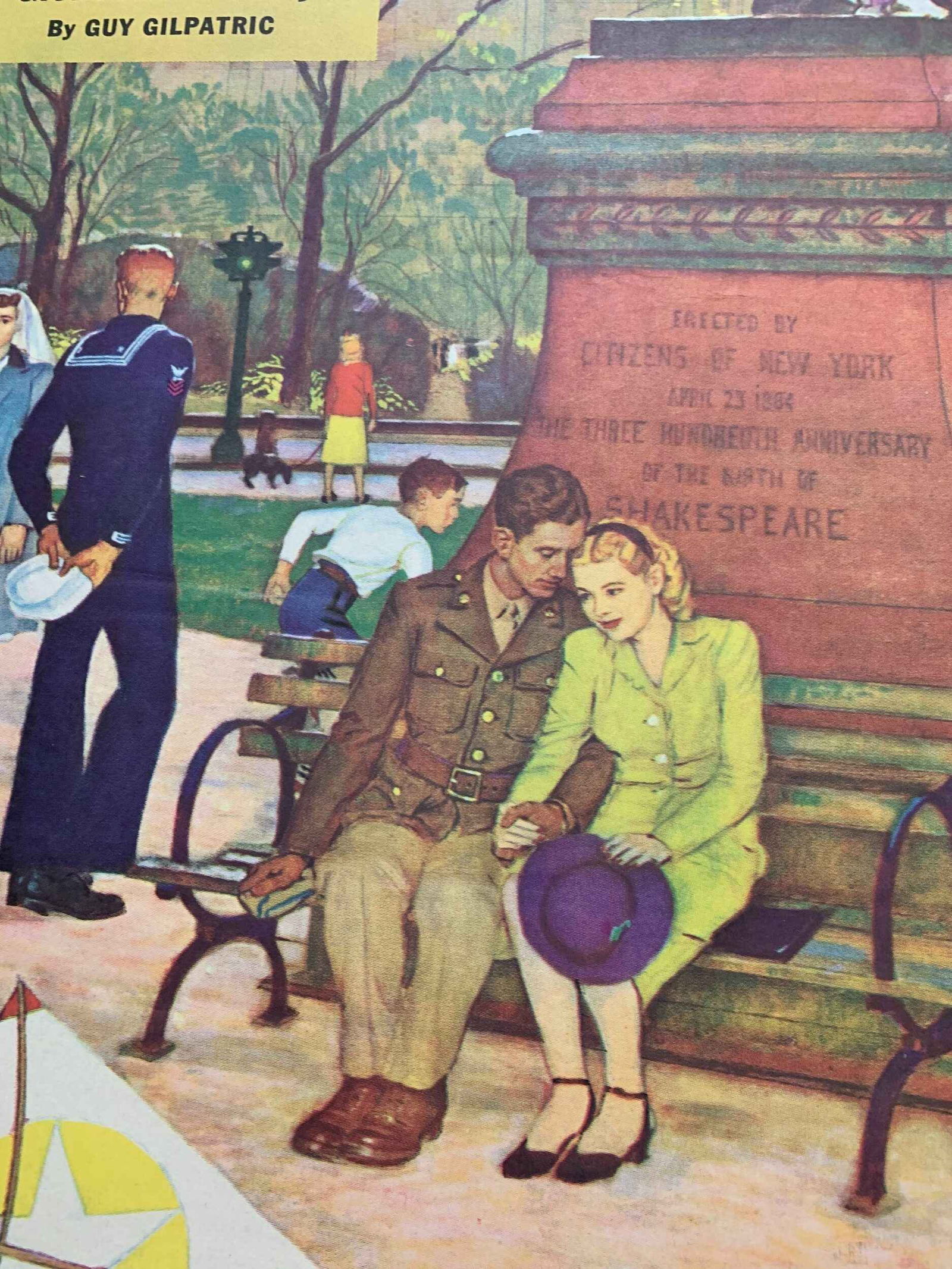 22x28 1945 Newstand Poster Saturday Evening Post - Art By Mead Schaeffer romance Under - 4