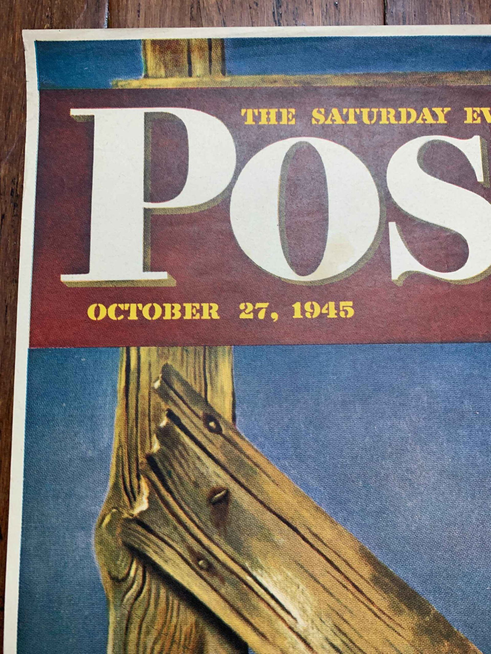 22x28 1945 Newstand Poster Saturday Evening Post - Art By John Atherton fall Harvest - 2