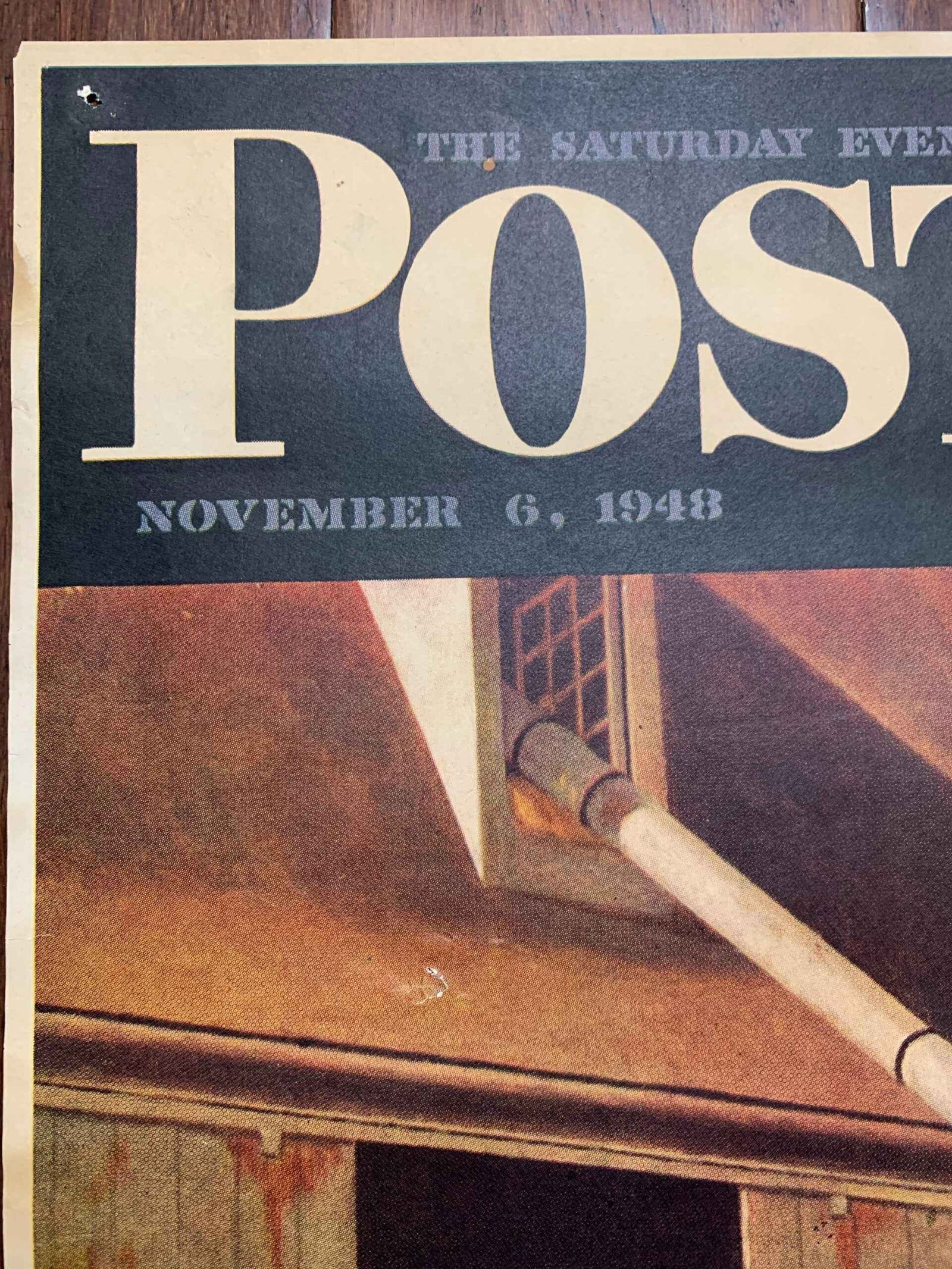 22x28 1948 Newstand Poster Saturday Evening Post - Art By John Atherton storing The Corn - 2