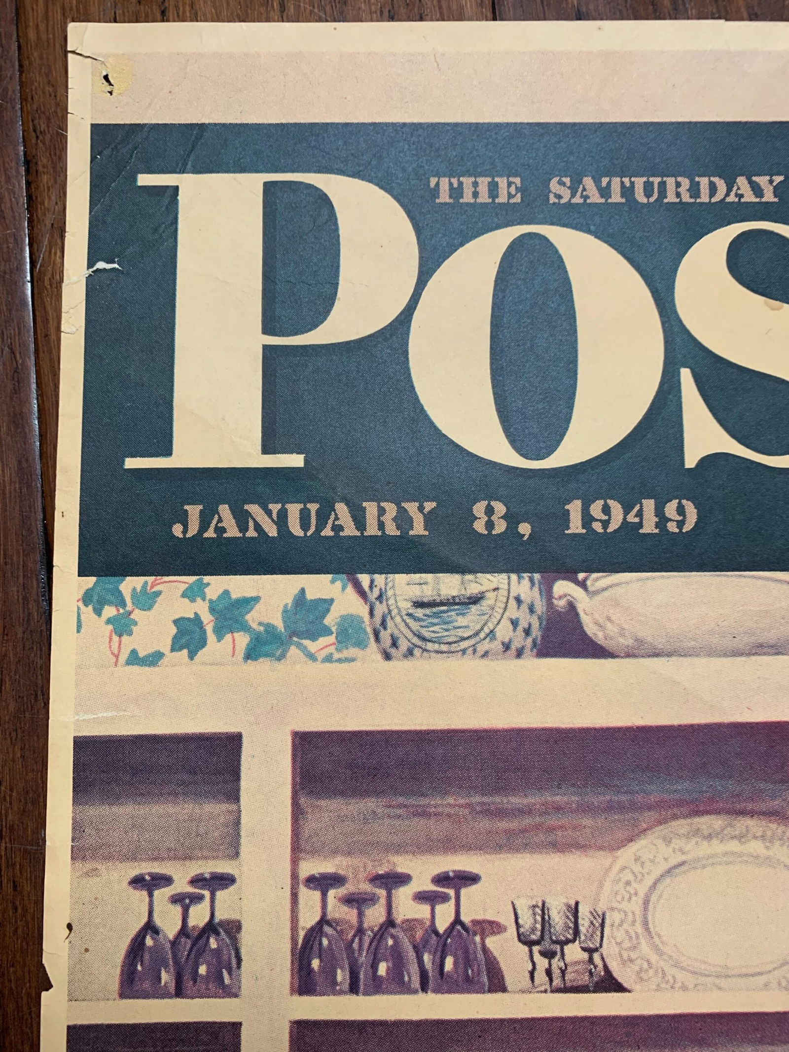 22x28 1949 Newstand Poster Saturday Evening Post - Art By Stevan Dohanos after Dinner Dishes - 2